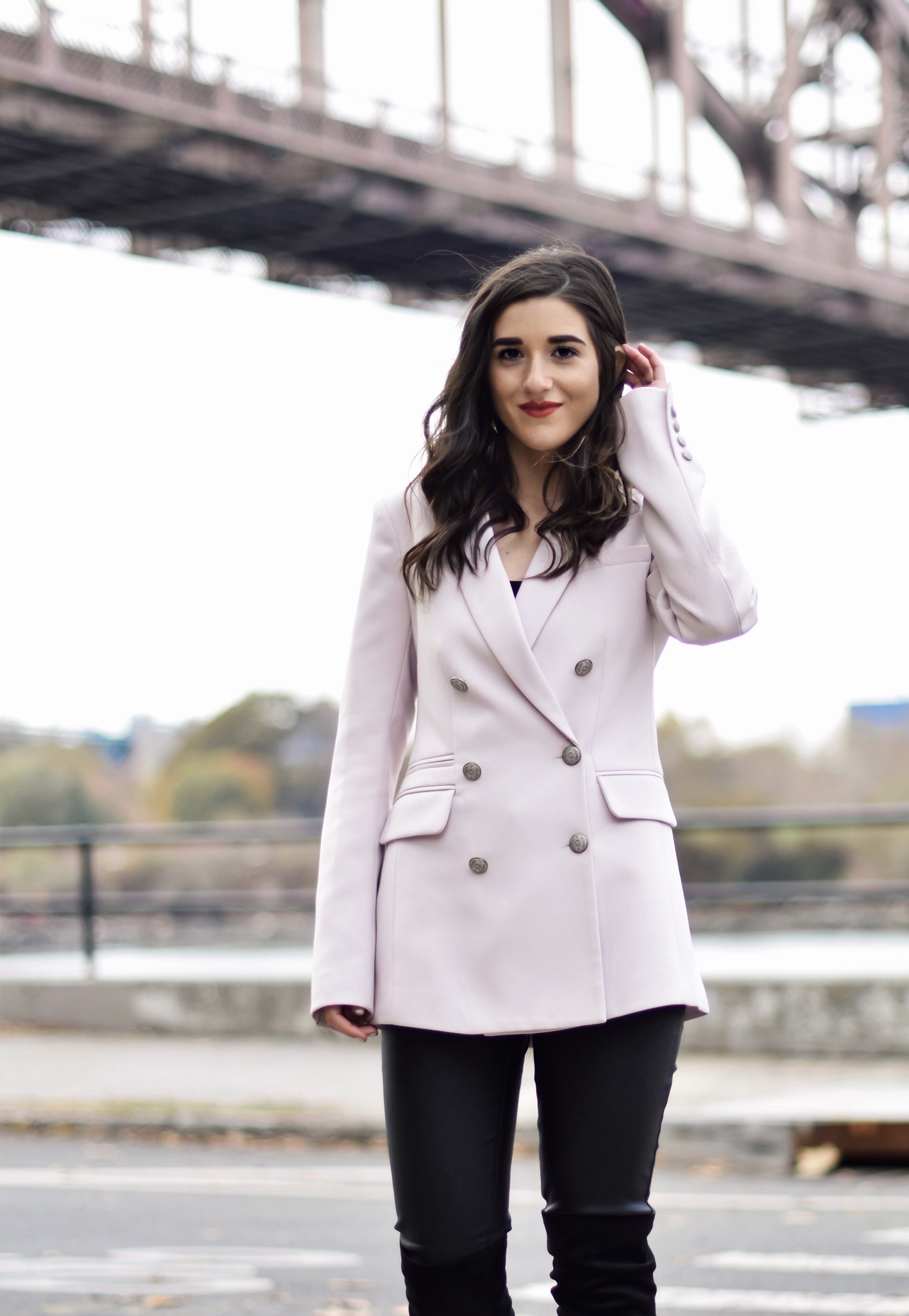 Why Some Bloggers Beg You To Like Their Photos // Light Pink Blazer +  Leather Leggings — Esther Santer