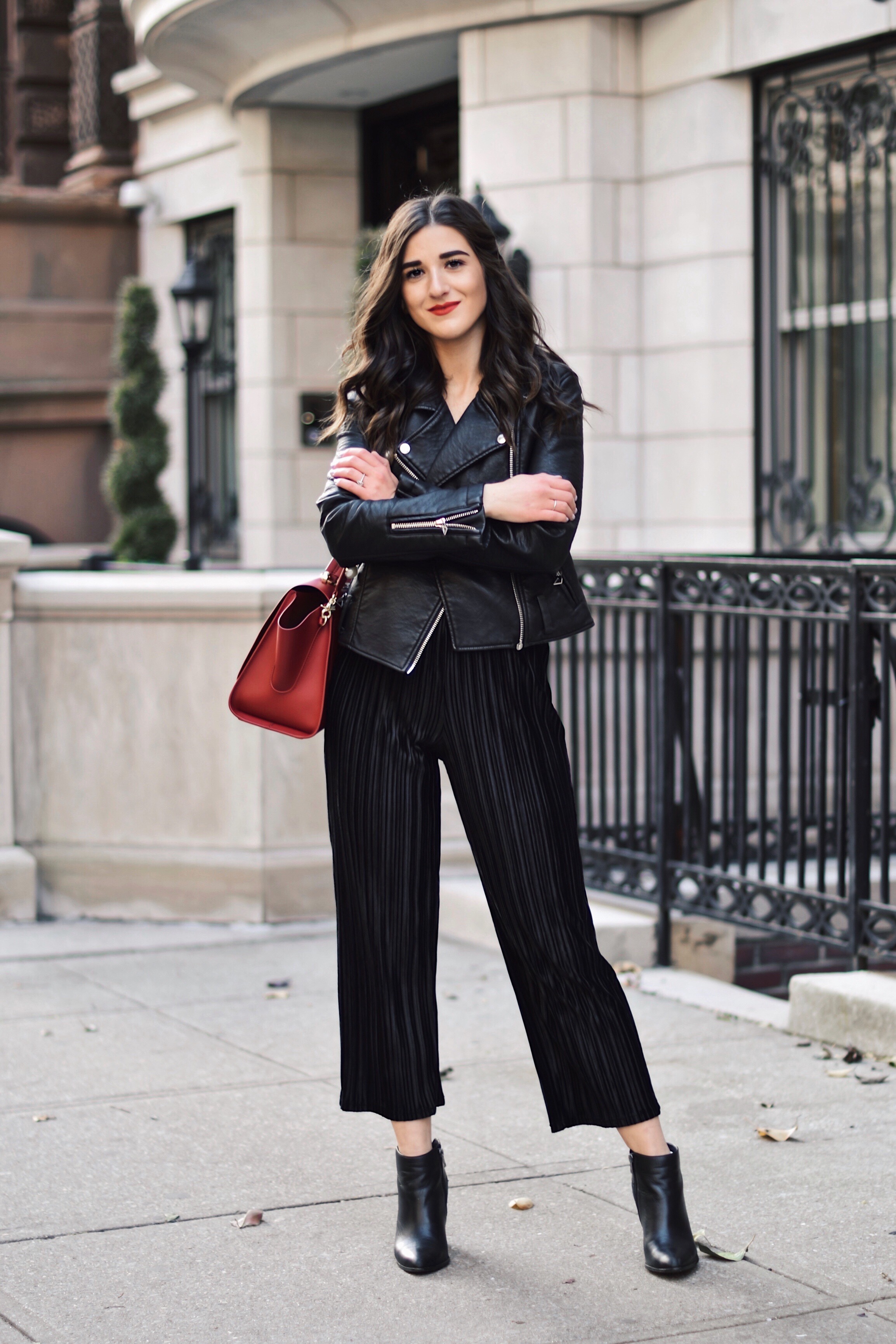 The Secret To Beating The Instagram Algorithm Black Velvet Set Leather Jacket Esther Santer Fashion Blog NYC Street Style Blogger Outfit OOTD Trendy All Black Monochrome Red Purse Zac Posen Bag Collaboration  Booties Winter Fall Look Shopping Wear Buy.jpg