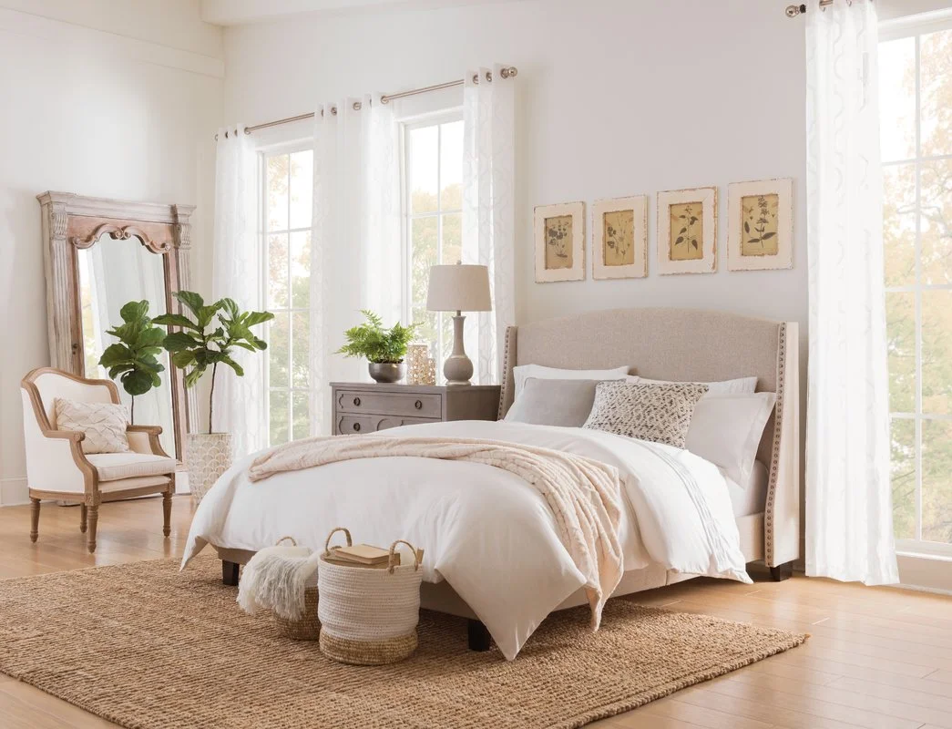 Chambery+Shelter+Back+Queen+Upholstered+Panel+Bed Wayfair Esther Santer NYC Street Style Blogger Home Decor Interior Design Inspiration Bed Headboard Grey Upholstered Beautiful Affordable Shopping Cream Pretty Studs Neutral Sale Dream Inspo Trendy.jpg