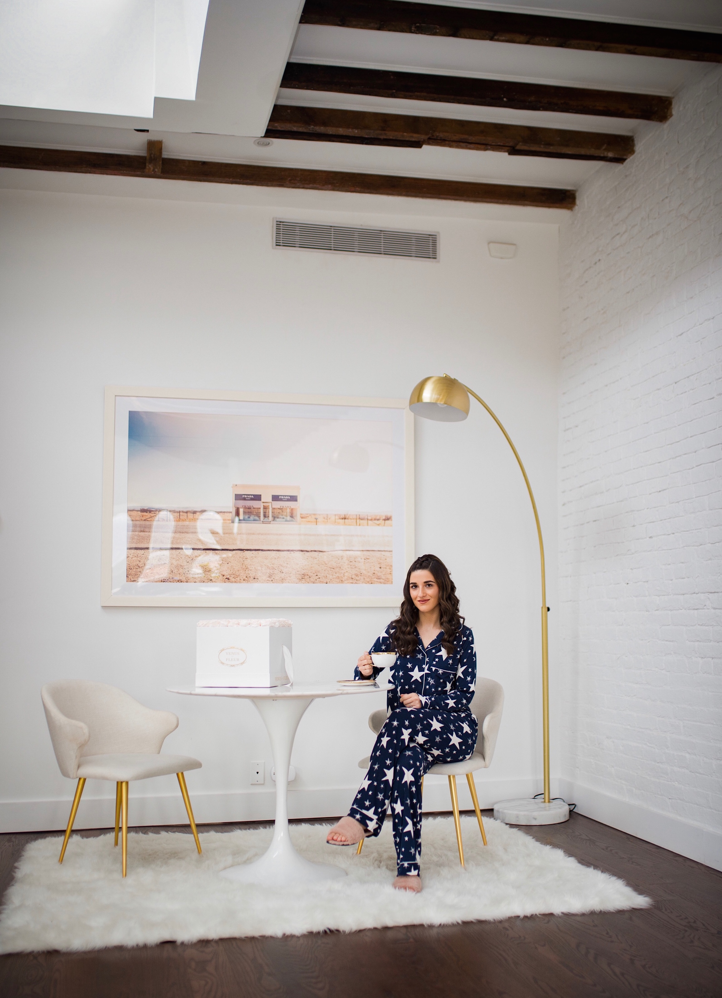 5 Tips For Becoming A Morning Person Navy Star Pajamas Esther Santer Fashion Blog NYC Street Style Blogger Outfit OOTD Trendy Shopping PJs Holiday ASOS Cute Wear Interior Beautiful Home Penthouse Wayfair Circle Mirror Venus Et Fleur Marble Art Table.jpg