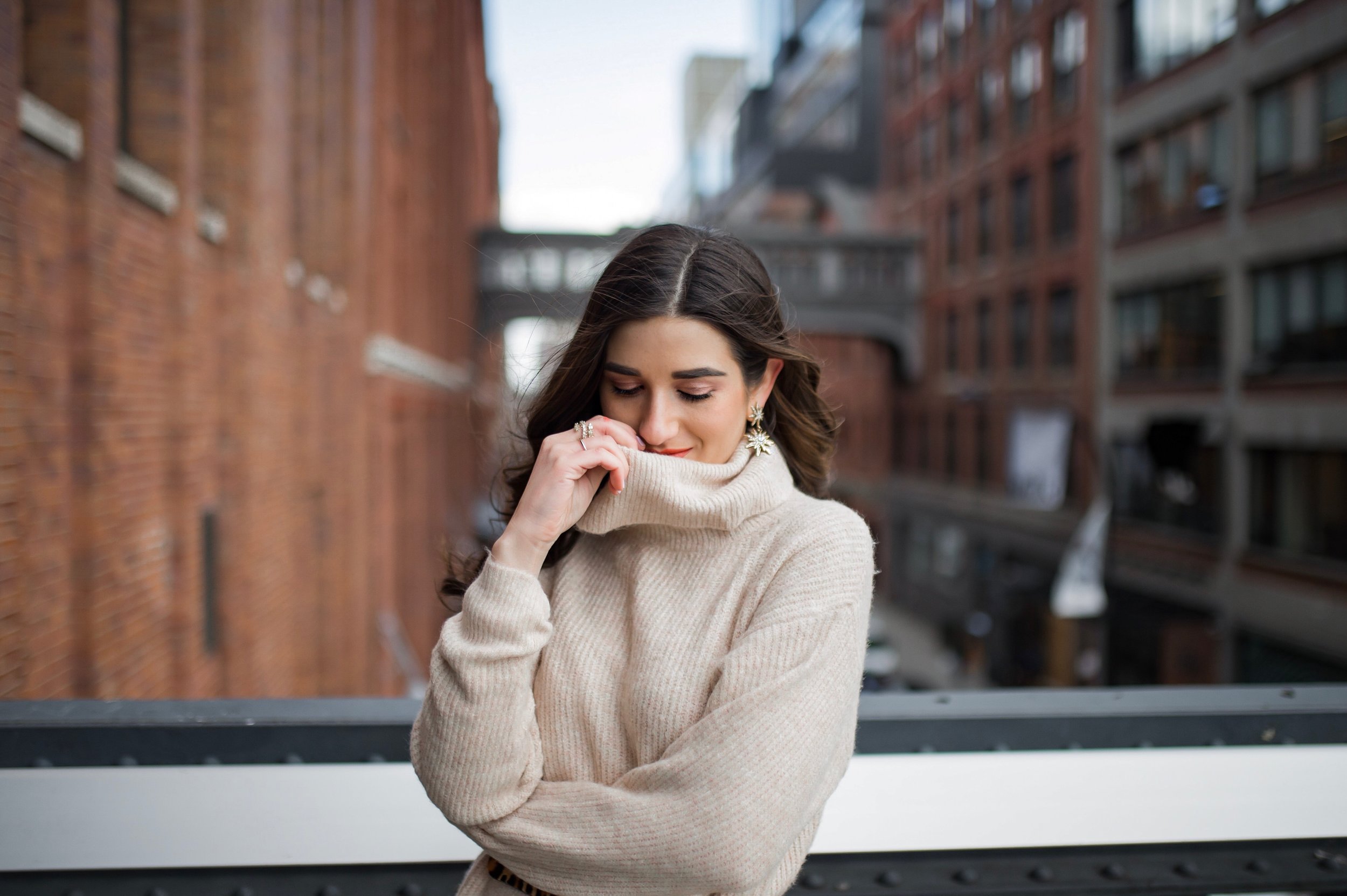 Why Blogging Is Far From Freeloading Beige Sweater Dress White Booties Esther Santer Fashion Blog NYC Street Style Blogger Outfit OOTD Trendy Shopping Leopard Belt Neutral Winter How To Wear Shop Sale Mango Jcrew The High Line Photoshoot Inspiration.jpg