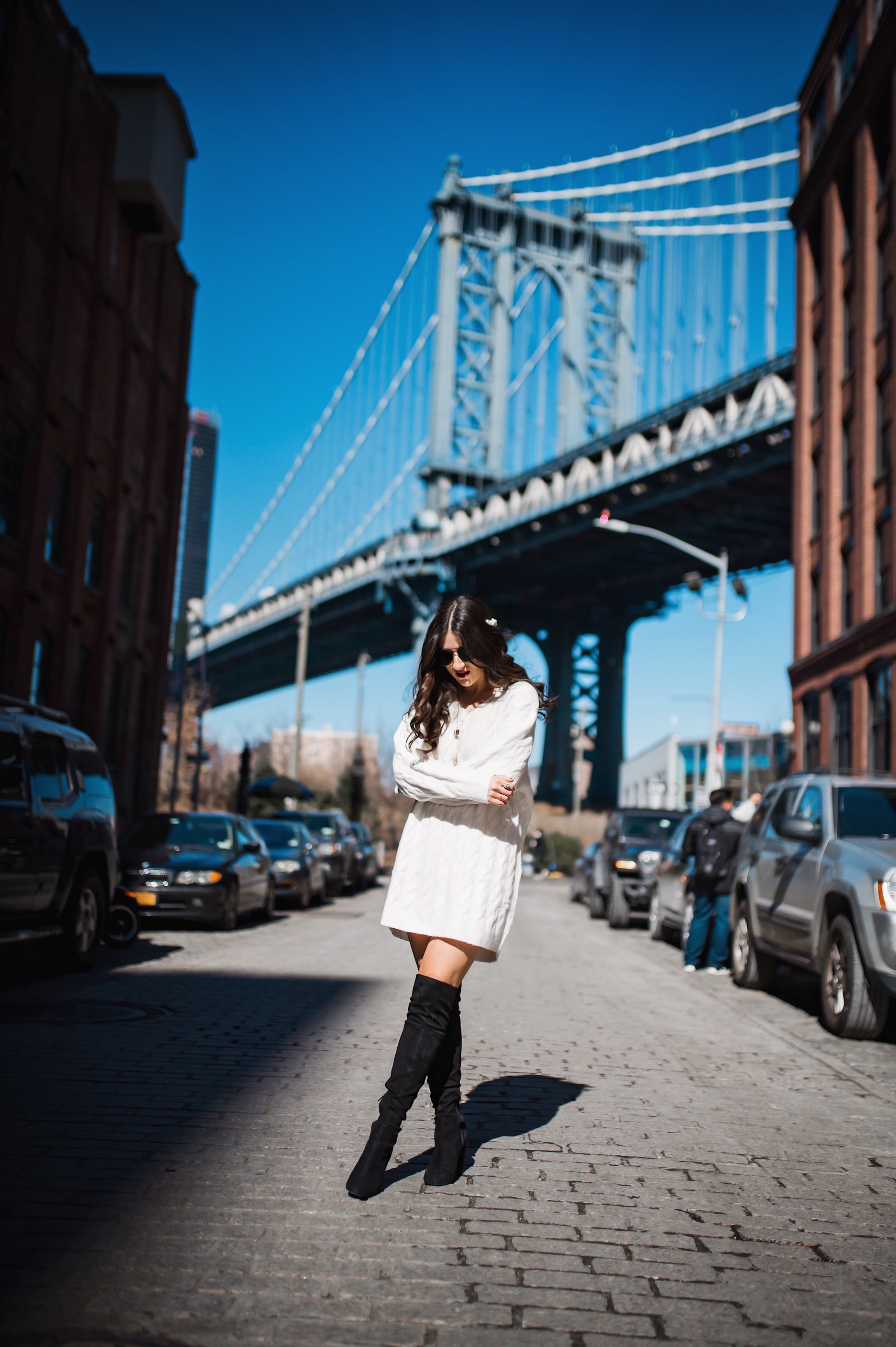 Are You Making This Business Mistake? Chunky White Sweater Dress Over The Knee Boots Esther Santer Fashion Blog NYC Street Style Blogger Outfit OOTD Trendy Shopping Girl What How Wear  Industry Relationships Mindset Work Career Important Lesson Boots.JPG