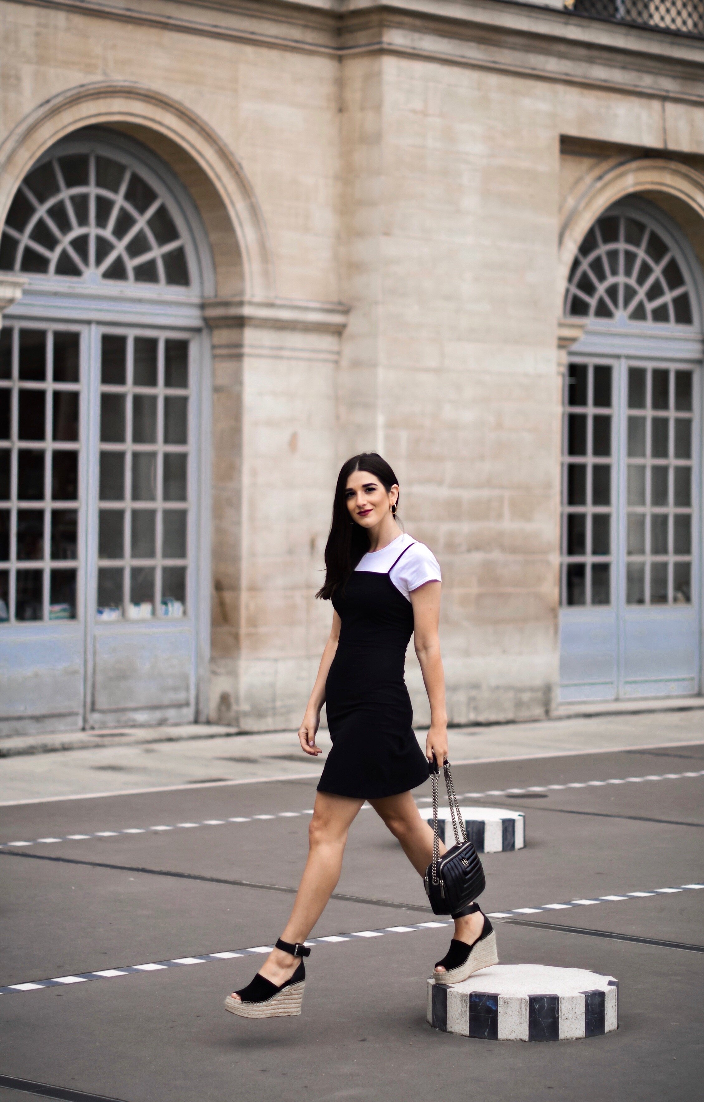 My Top 10 Favorite Spots In Paris Esther Santer NYC Street Style Blogger Travel Outfit What To Do Where To Go Tourist Attractions Saint Germain Moulin Rouge Black and White Pillars Eiffel Tower Versailles Laduree Saint Michel Bag France Recommendation.jpg