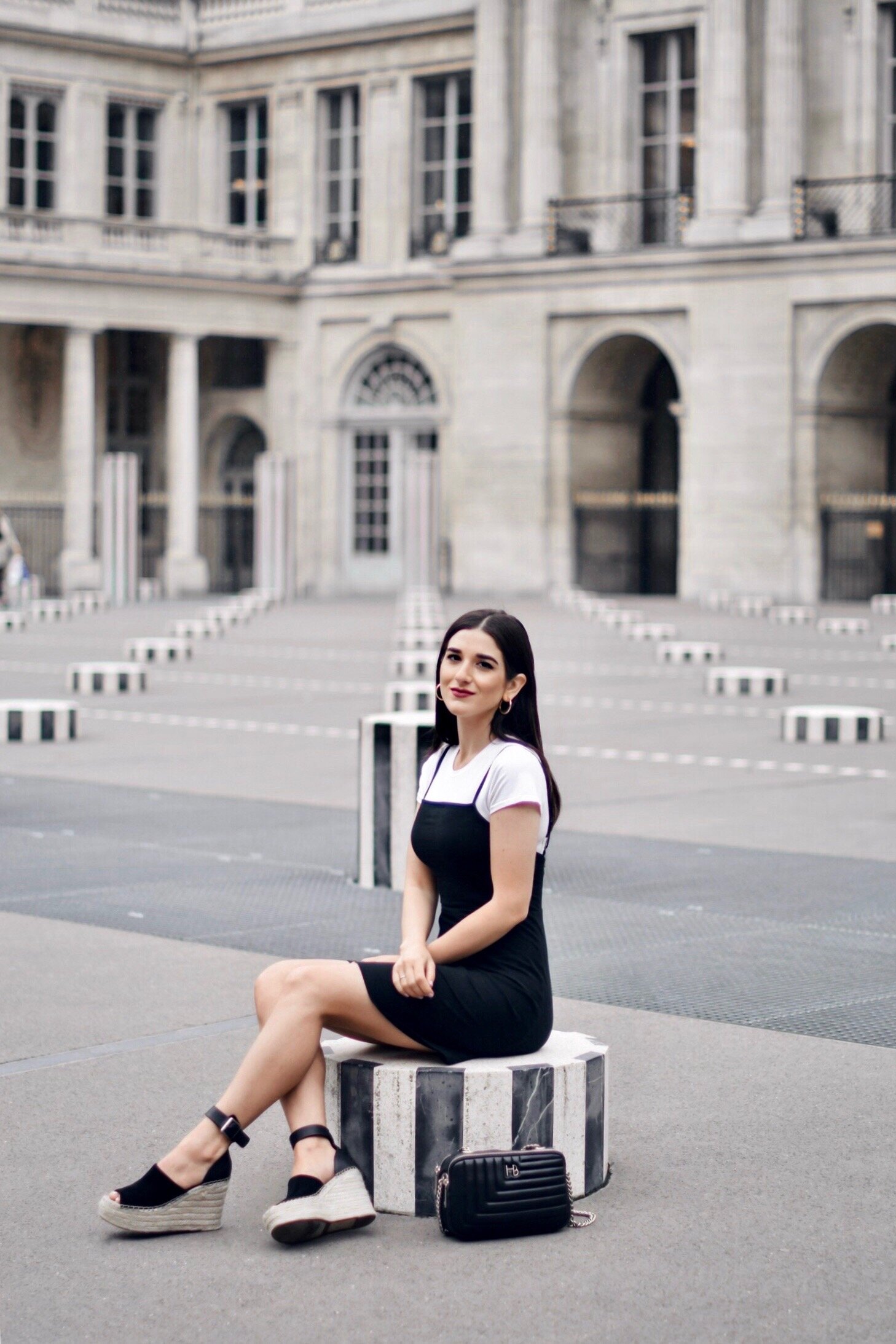 My Top 10 Favorite Spots In Paris Esther Santer NYC Street Style Blogger Travel Outfit What To Do Where To Go Tourist Attractions Saint Germain Moulin Rouge Black and White Pillars Eiffel Tower Versailles Laduree France Saint Michel Bag Recommendation.jpg