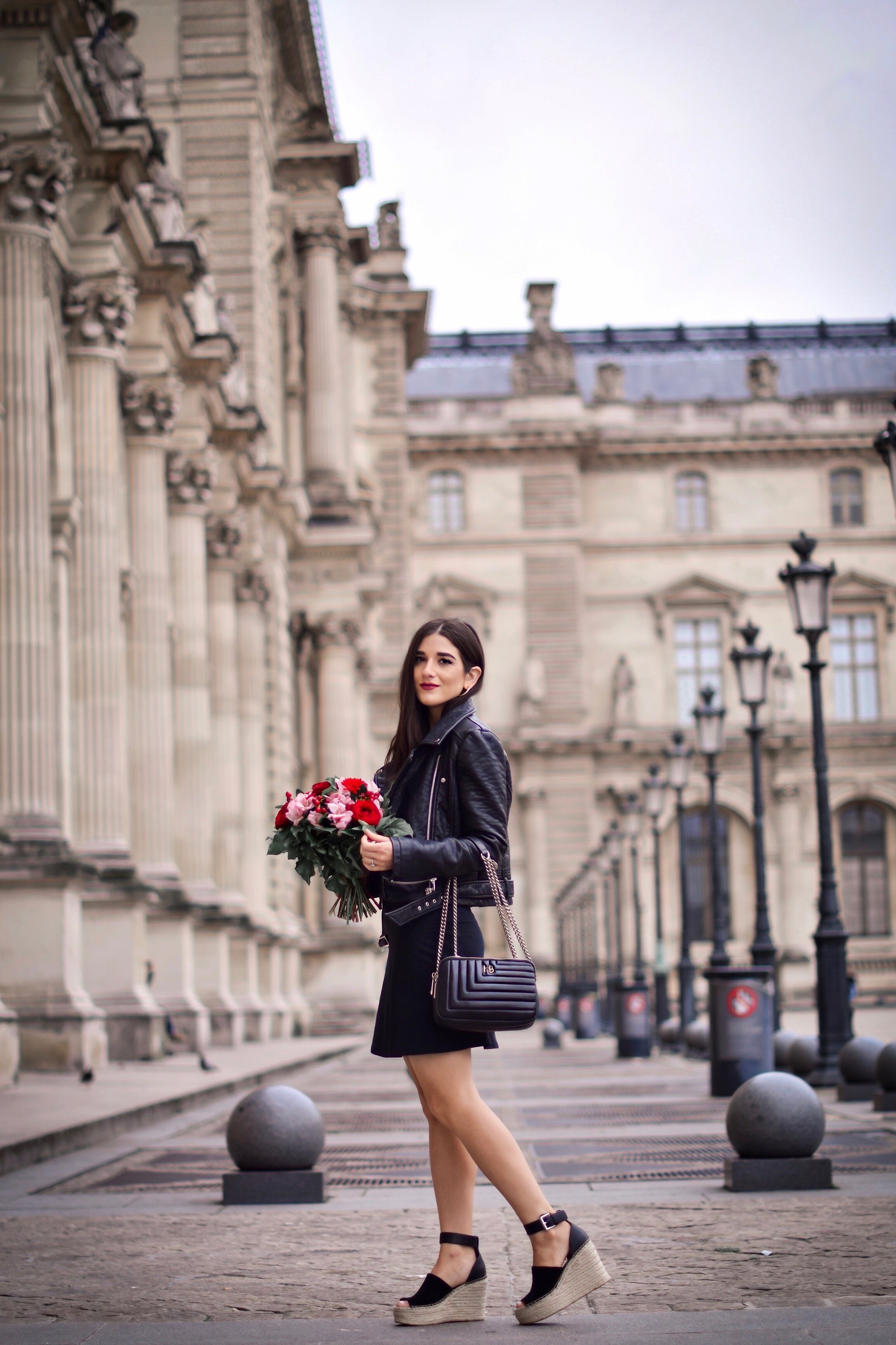 My Top 10 Favorite Spots In Paris Esther Santer NYC Street Style Blogger Travel Outfit What To Do Where To Go Tourist Attractions Saint Germain Moulin Rouge Black and White Pillars Eiffel Tower Versailles Laduree Saint Michel Recommendation France Bag.jpg