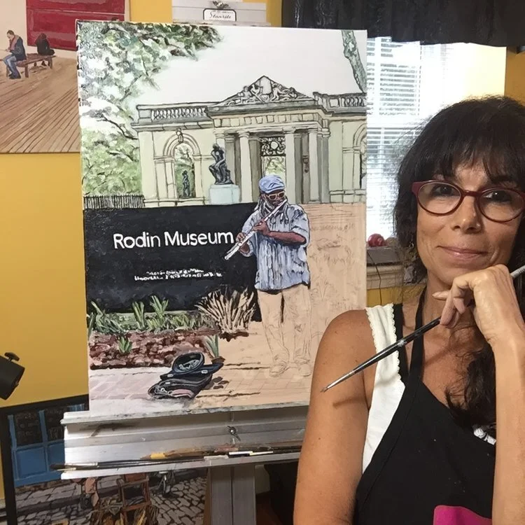 Christina Tarkoff in her studio w/ "Music at the Rodin"