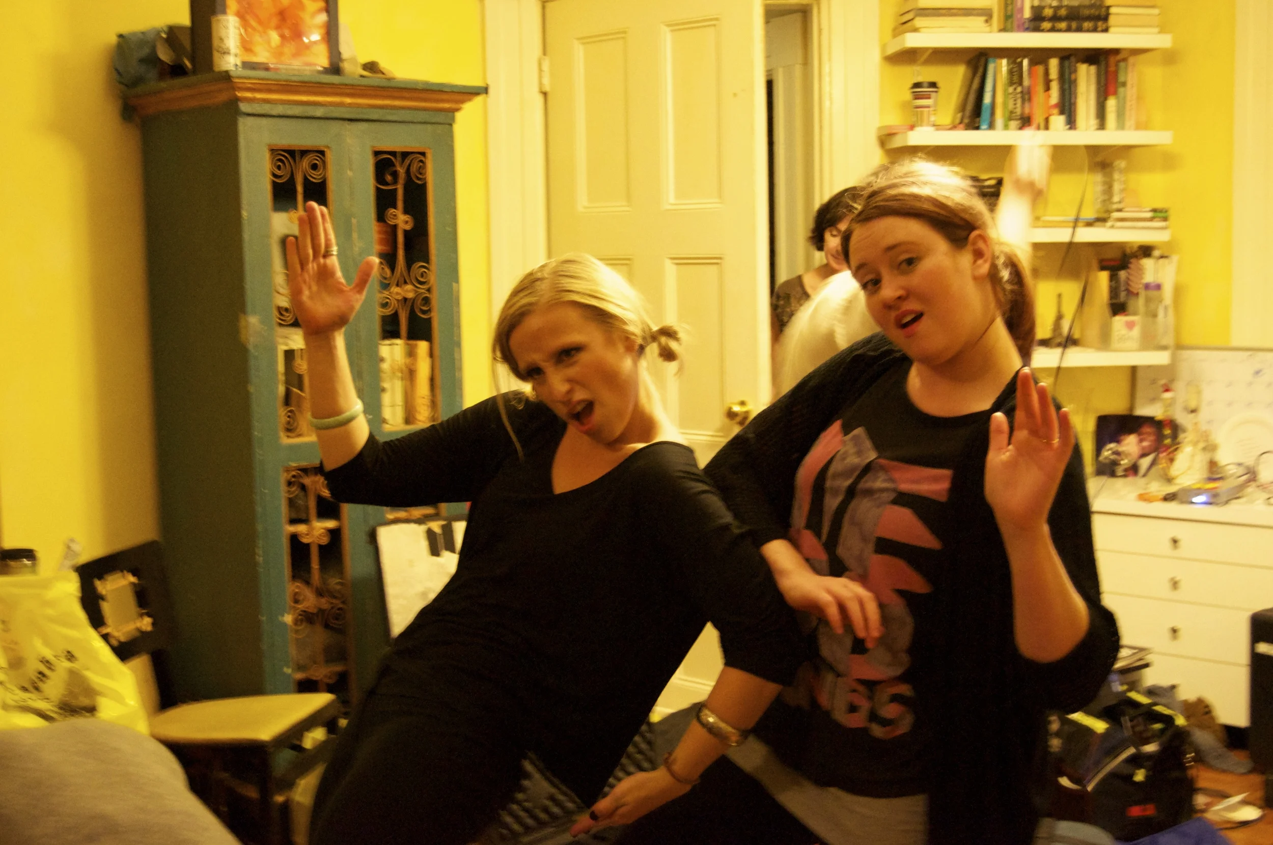  Katie Henly &amp; Mollie Parks celebrate at the end of the shoot. 