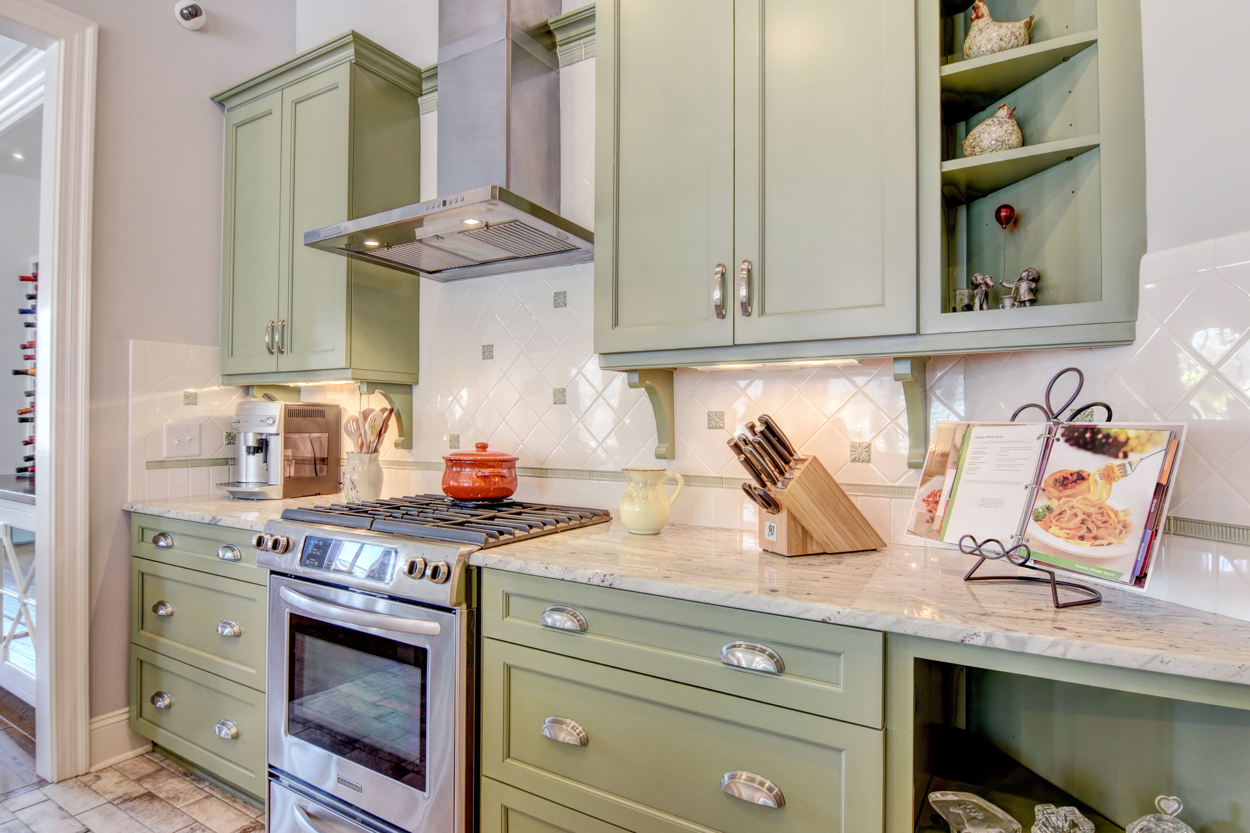 616 Woodland Forest Ct-print-018-10-Green Kitchen Cabinets Closeup-4200x2802-300dpi.jpg