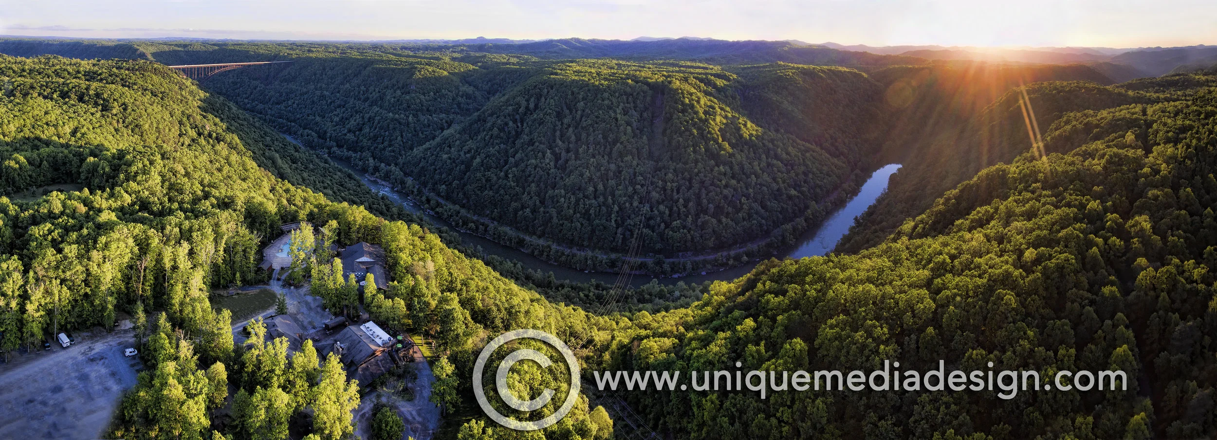New River Gorge Panoramic - Fayetteville, WV - Adventures On The Gorge