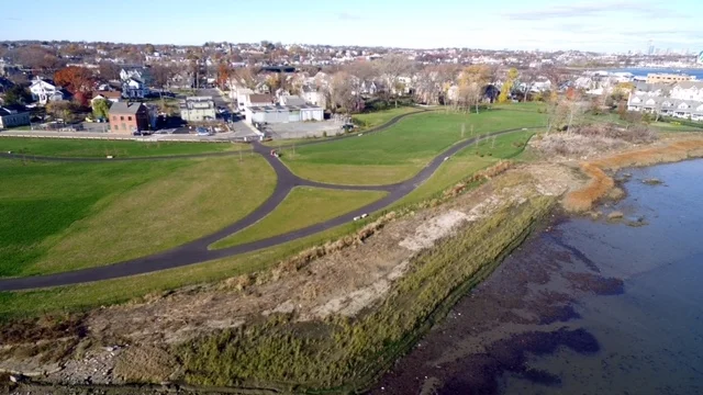 Aerial view of Senator Joseph Finnegan Park at Port Norfolk (Photo by Mike DeRosa)