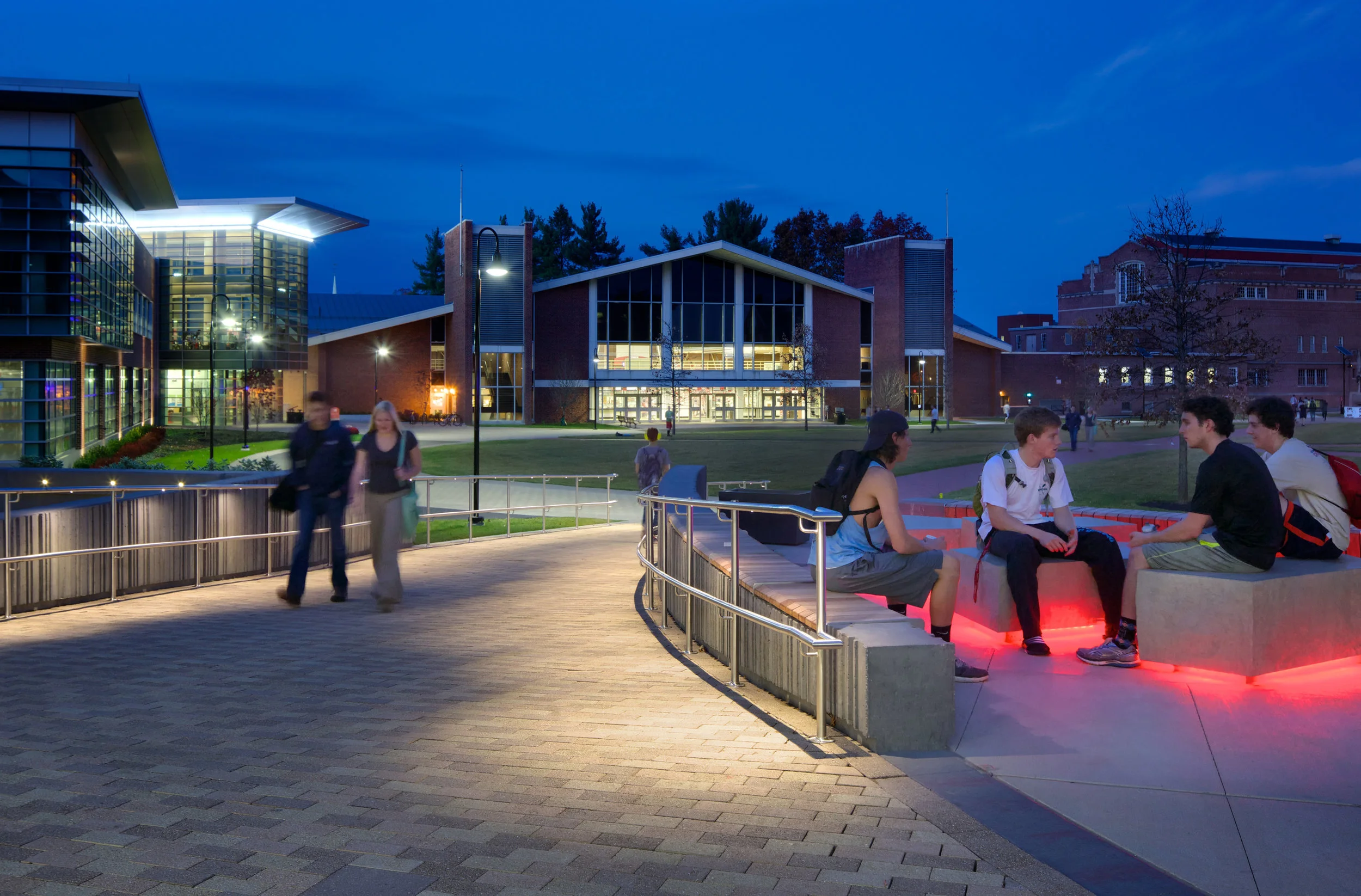 Red accent lighting adds vibrancy and extended use to the Terrace. (Photo by Ed Wonsek)