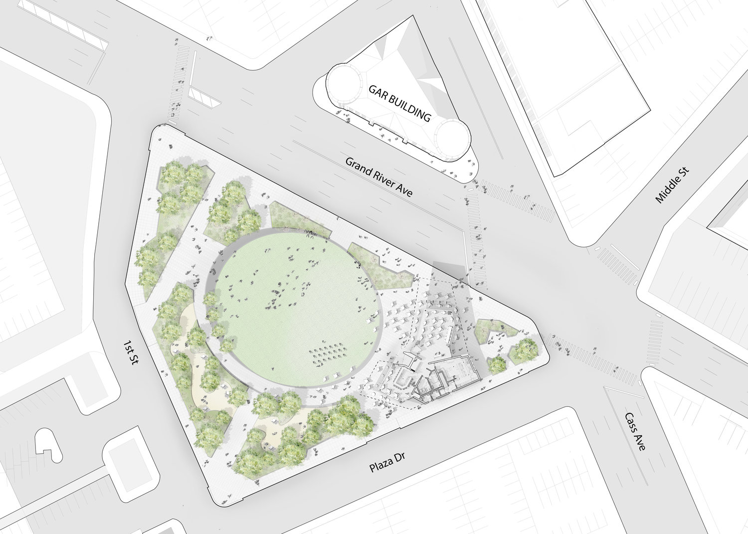 Beacon Park in Detroit Site Plan (Touloukian Touloukian)