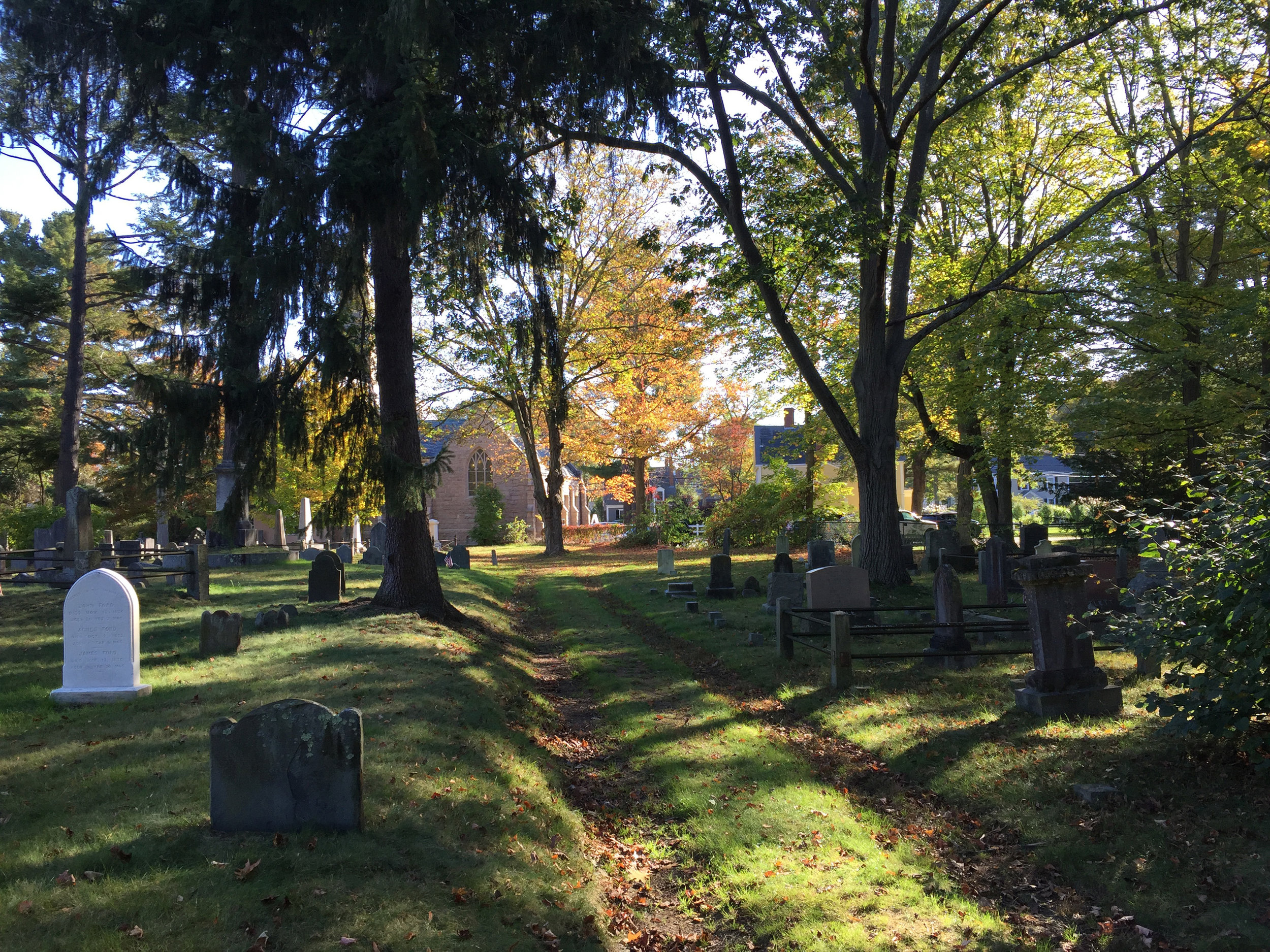  View of Old Village Cemetery in Dedham, MA 