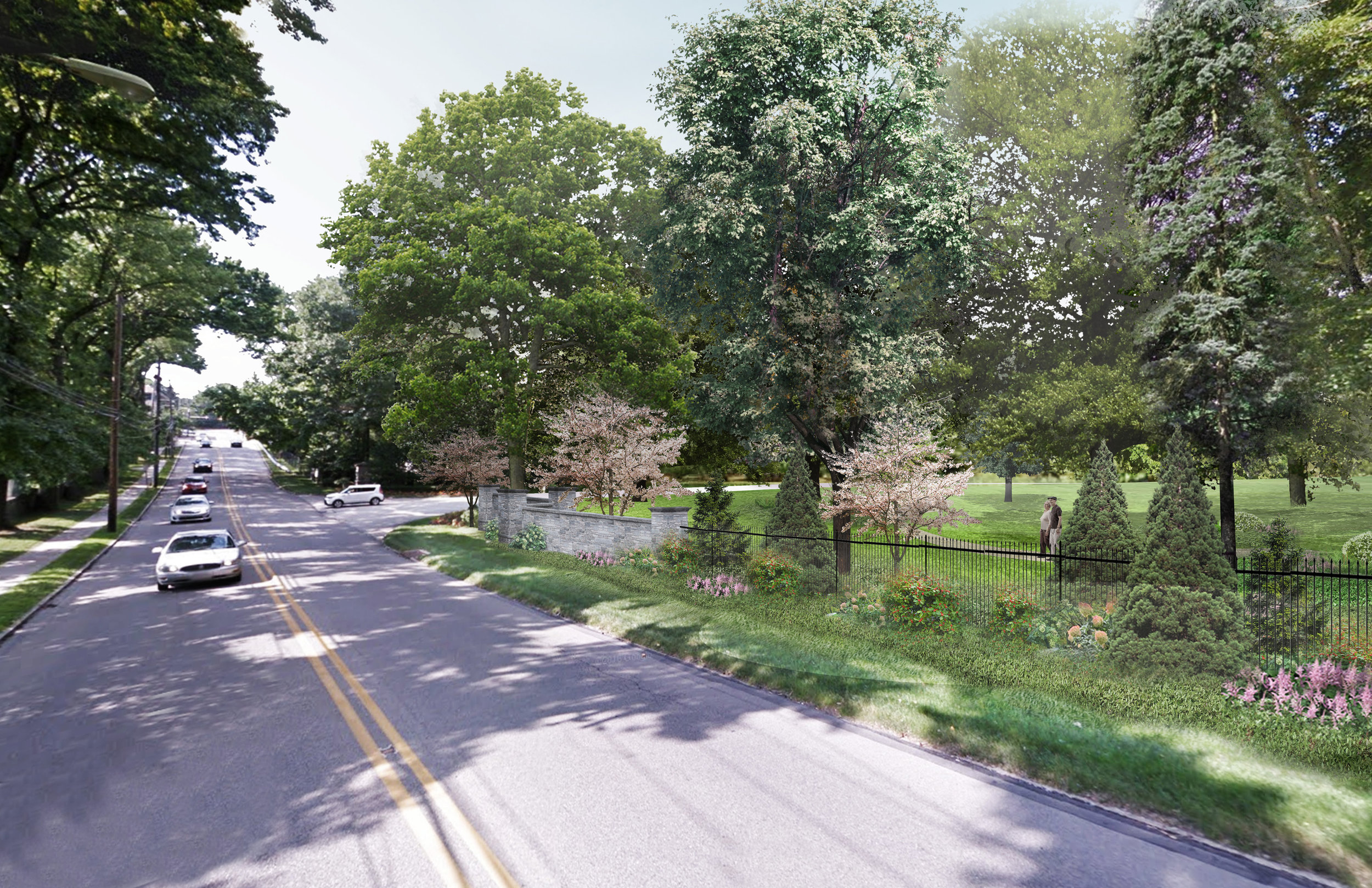  Rendering of Edge Buffer at West Laurel Hill Cemetery, Bala Cynwyd, PA (Rendering by Halvorson Design) 