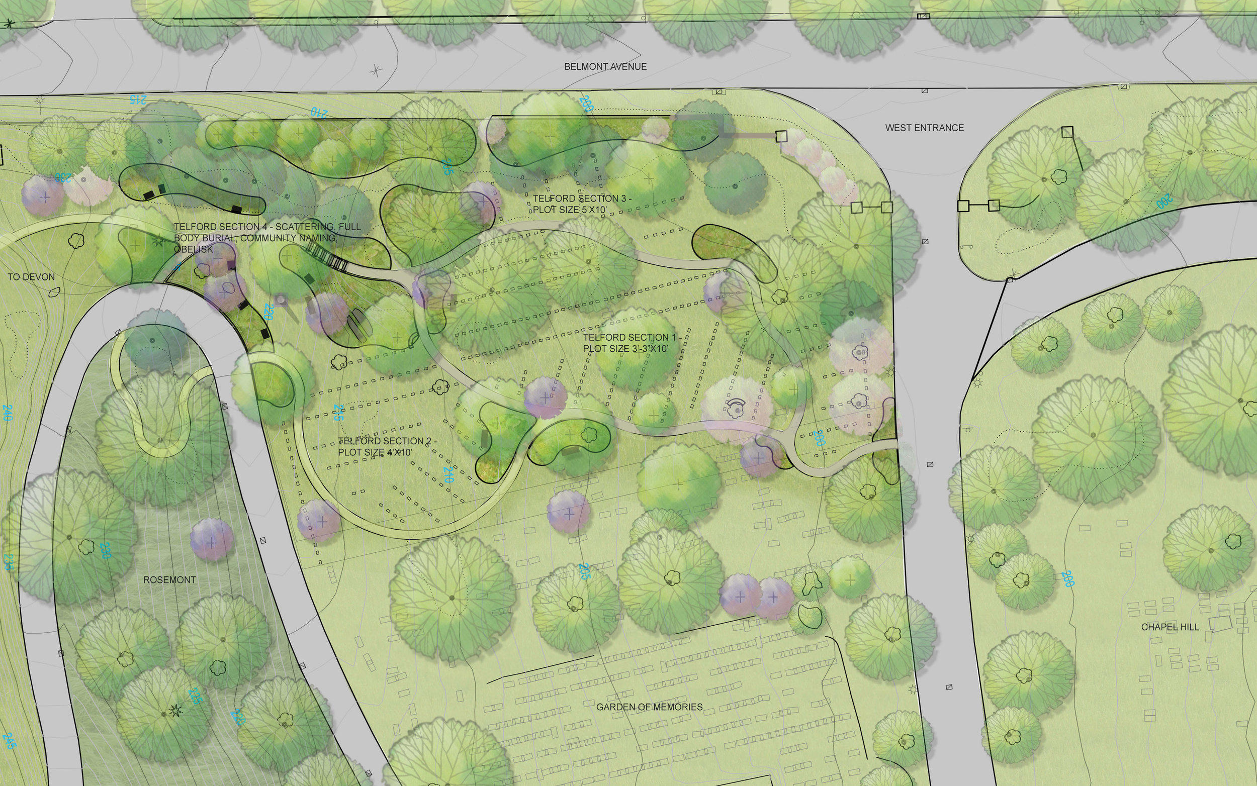  Site Plan for Telford Path at West Laurel Hill Cemetery (Halvorson Design) 