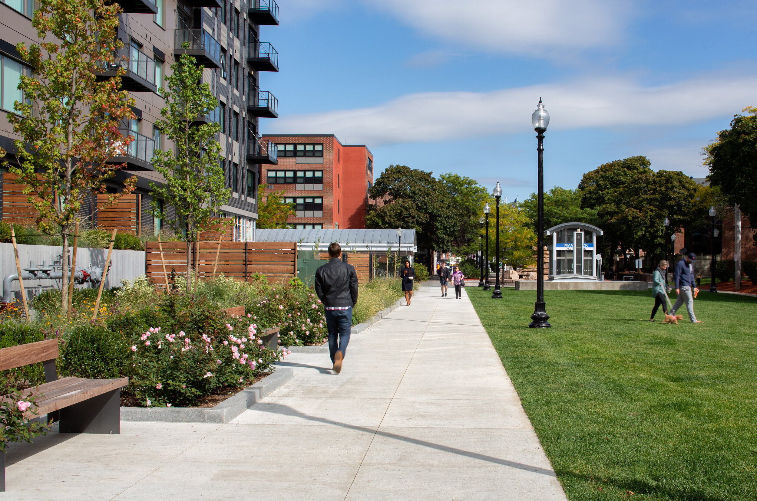  View of park near Maverick MBTA Station (Photo by Ed Wonsek) 