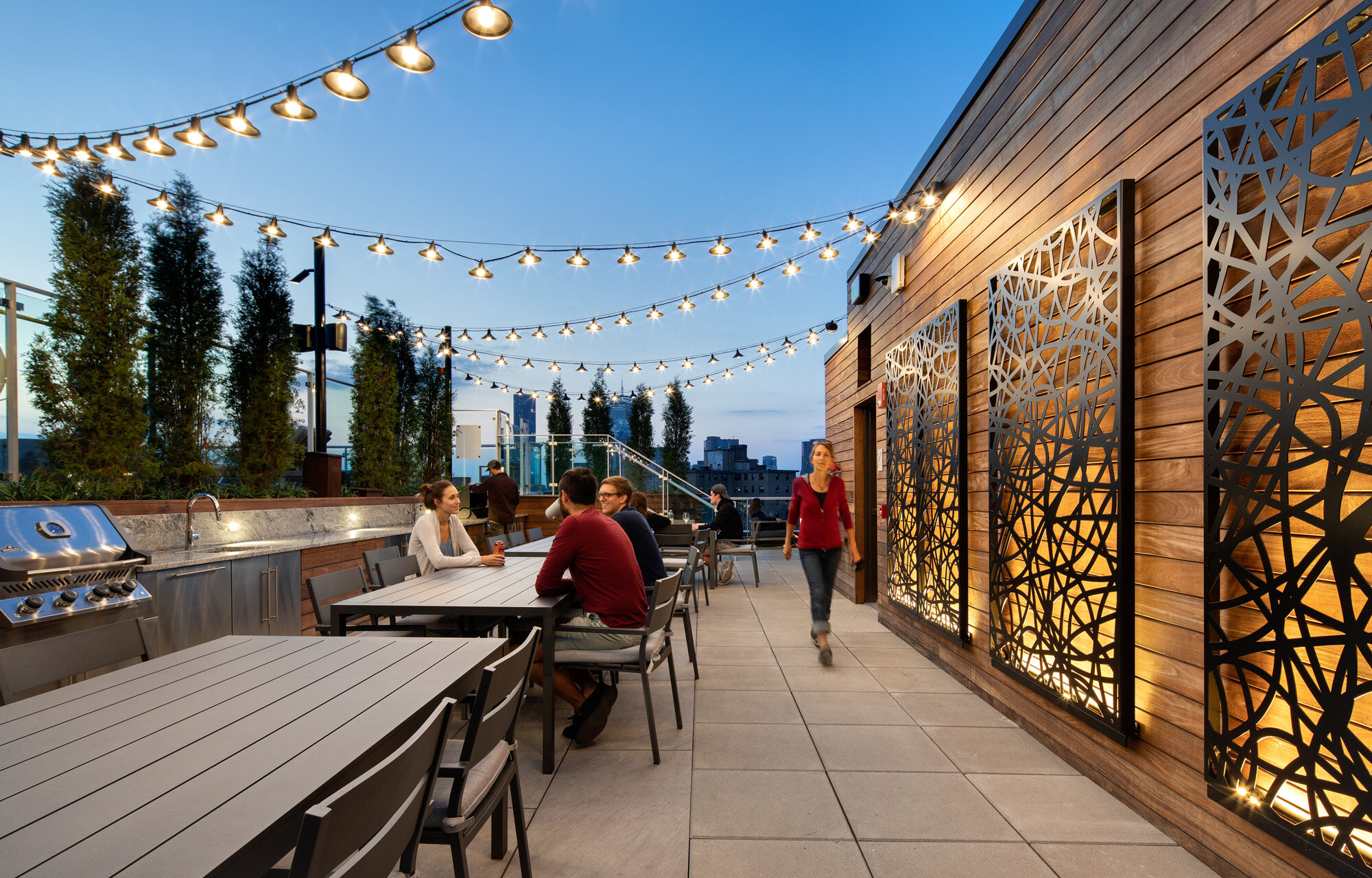 Outdoor kitchens/grill stations at The Smith (photo by Ed Wonsek)