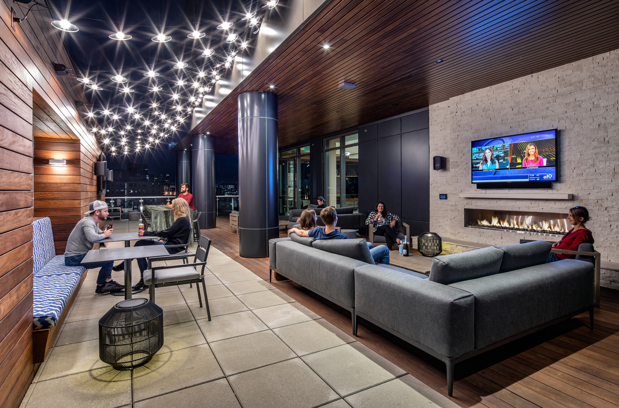 The Smith amenity deck offers a variety of seating and entertainment options (photo by Ed Wonsek)