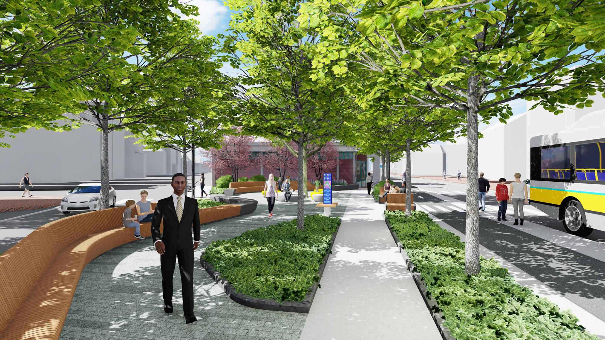 Rendering of Tubman Square - Cambridge River Street