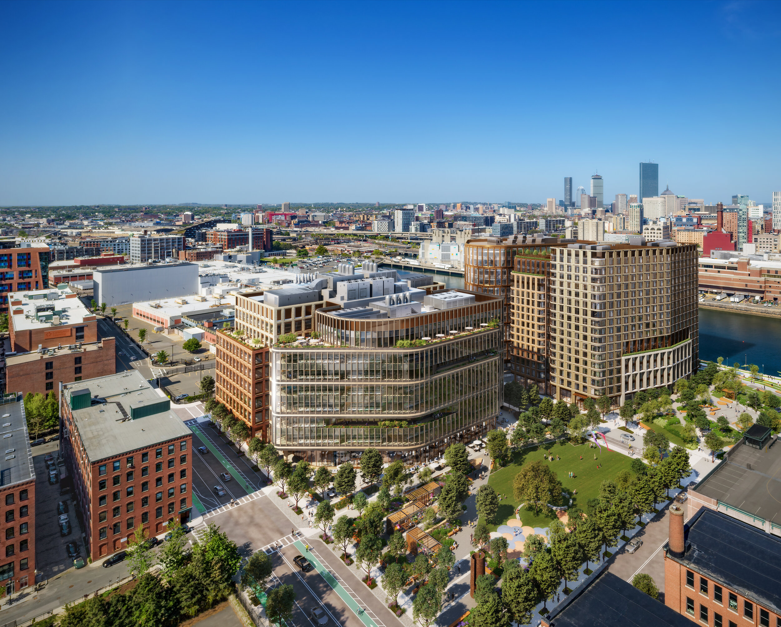  Aerial rendering of A Street Development (Rendering by DBOX) 