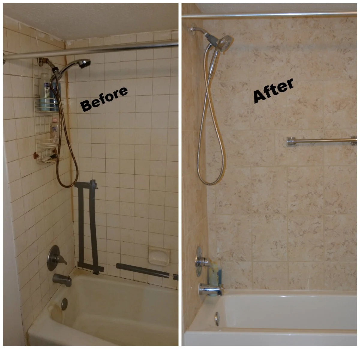 Ceramic Tile Shower transformed from blah to spa!