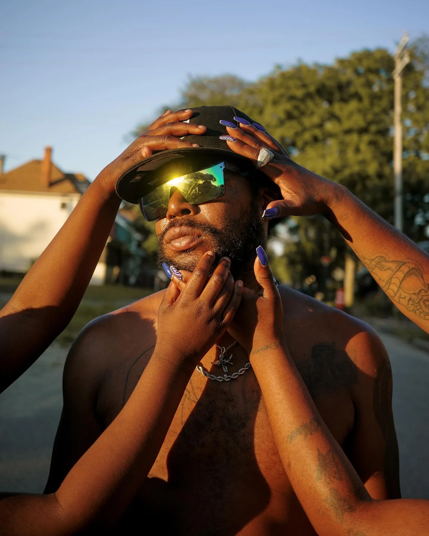 After 9 months living in California, I&rsquo;m back home in Detroit for the summer. Went for a walk around my block as the sun was in the right spot. Ran into Pete, Evonna and Kiki. It&rsquo;s hot. Muggy. But we all have cool drinks. Lloyd was out th