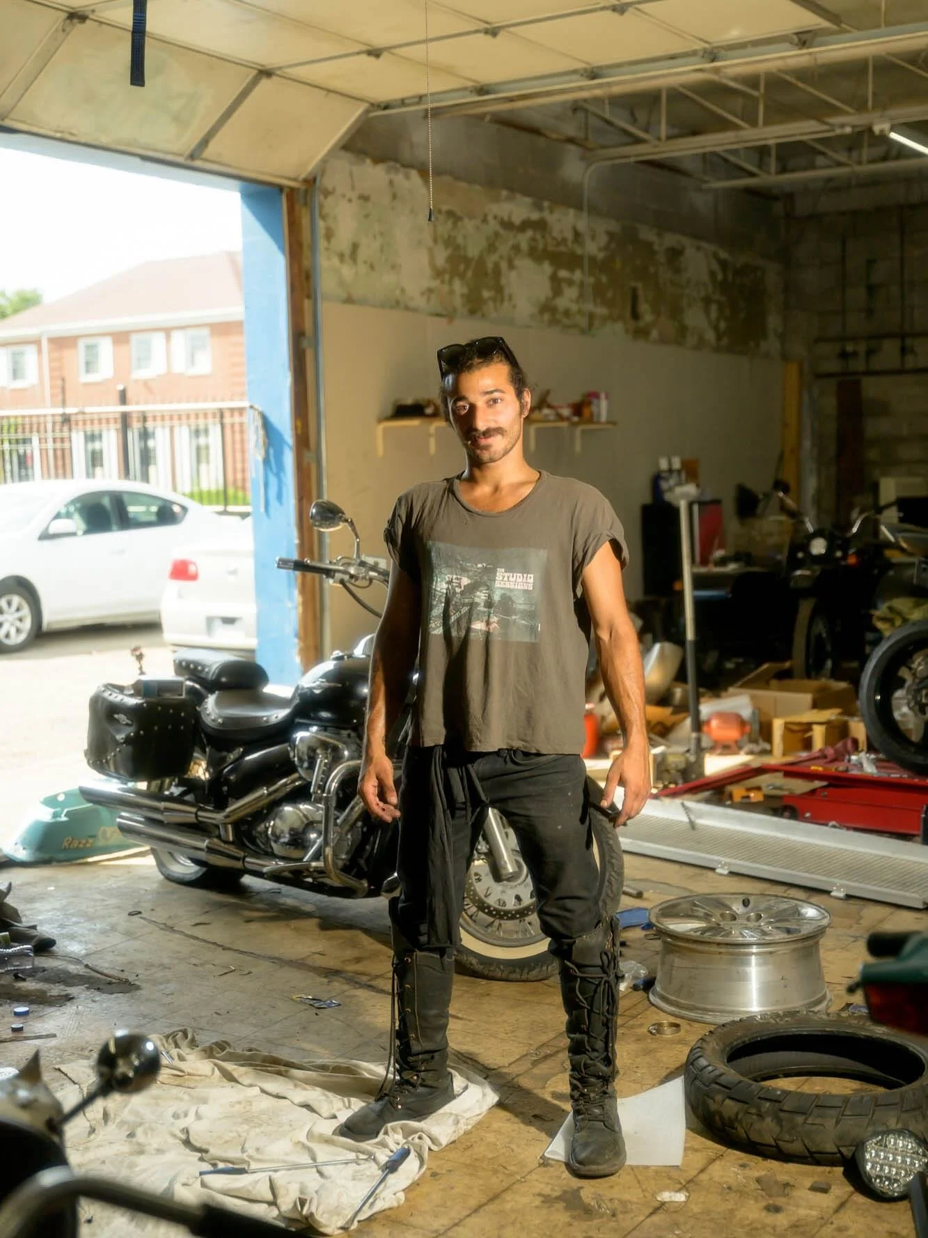 Motors mean to drive. Quick visit to Rashad&rsquo;s shop last week while collecting sounds with Summer.