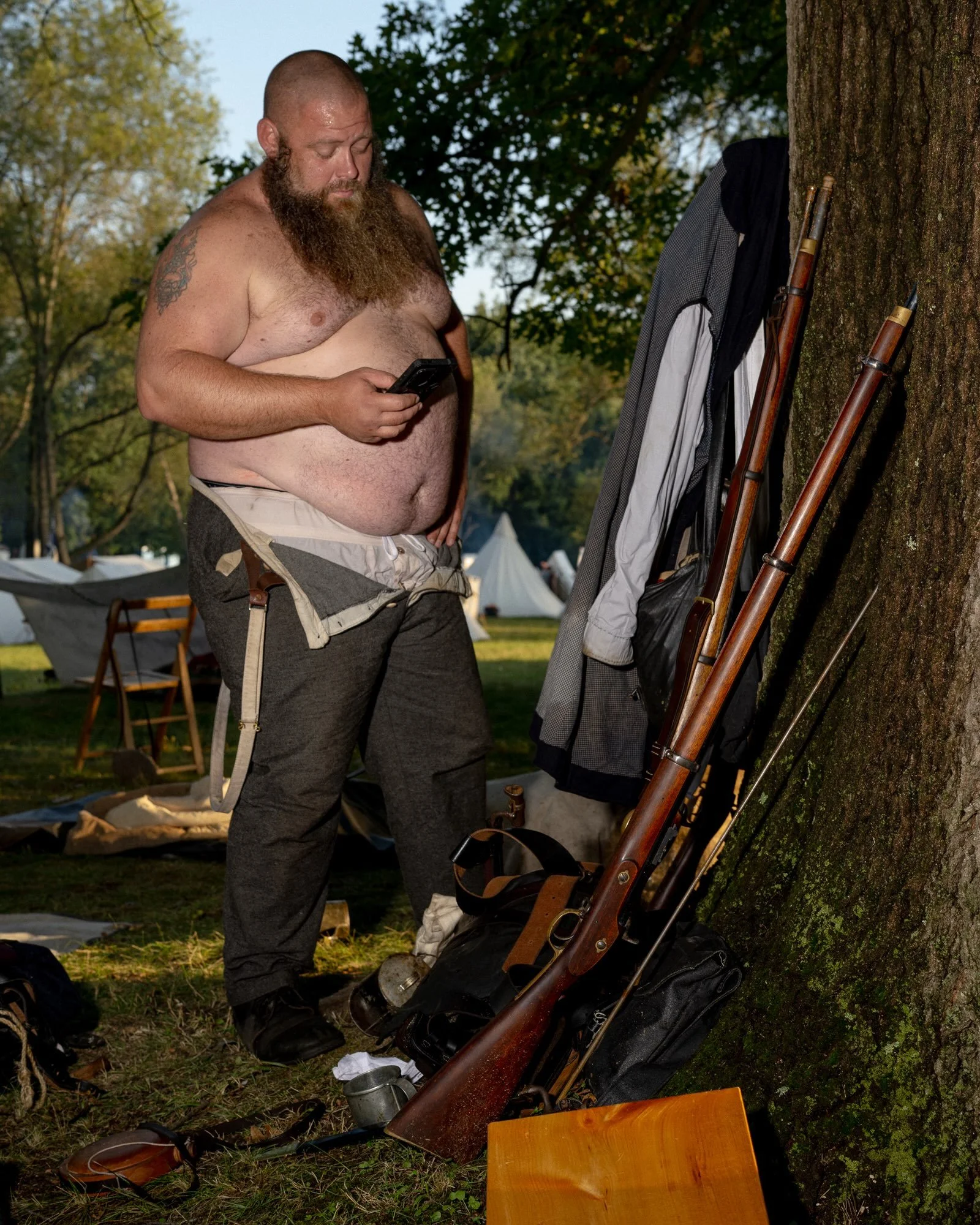 The Civil War Muster in Jackson, Michigan. Two nights and three days of wearing wool and cookin&rsquo; old school with your crew, which you call your battalion, filled with people you may or may not see in everyday life. Get together, have a secret b