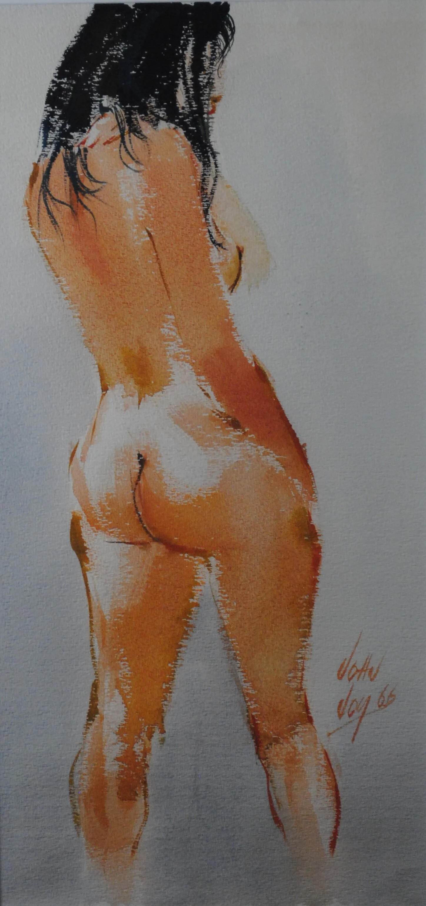 John Joy 1925-2012 Nude 1966 24 by 11.5 watercolour $500.JPG