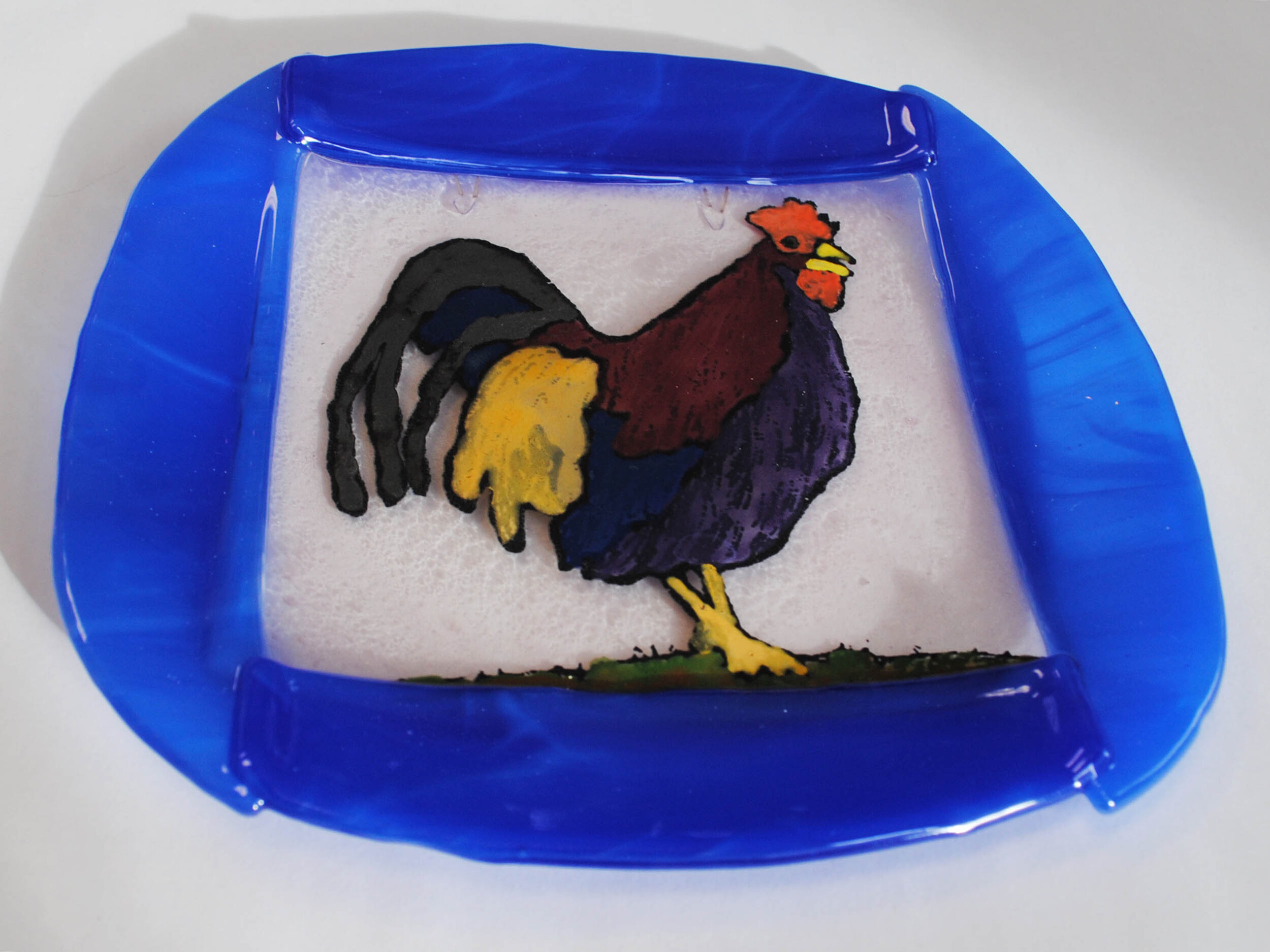 Maurice Lanteigne - Blue Rooster Plate