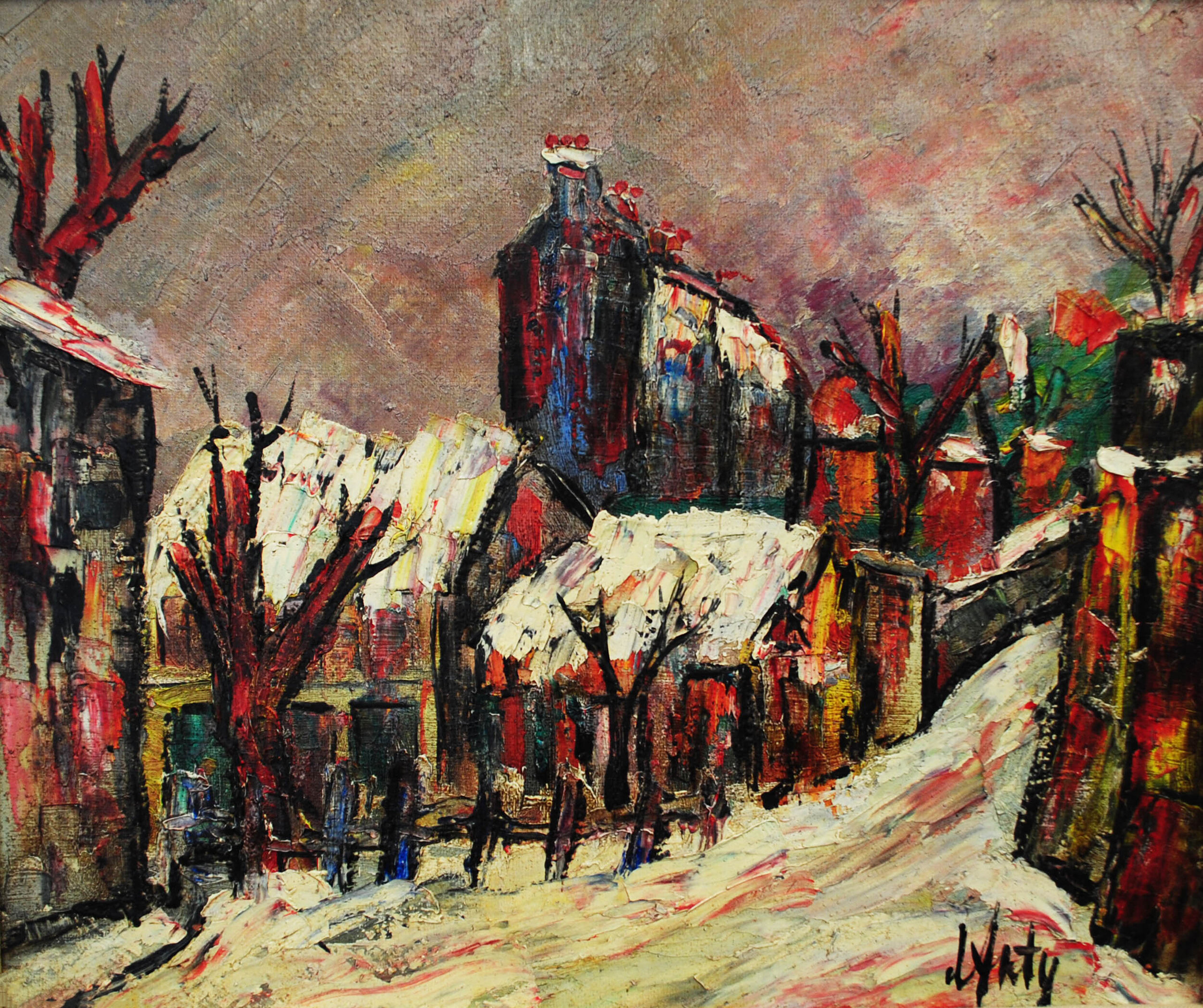 Henri D'anty - Winter Street Scene