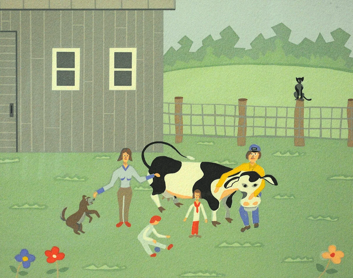 Robert Emile Fortin, #12,-En-Famille-Avec-Josephine,-Family-with-Josephine,-6.5x8,-silkscreen,-1987,-$125;Main Vault-Left.jpg