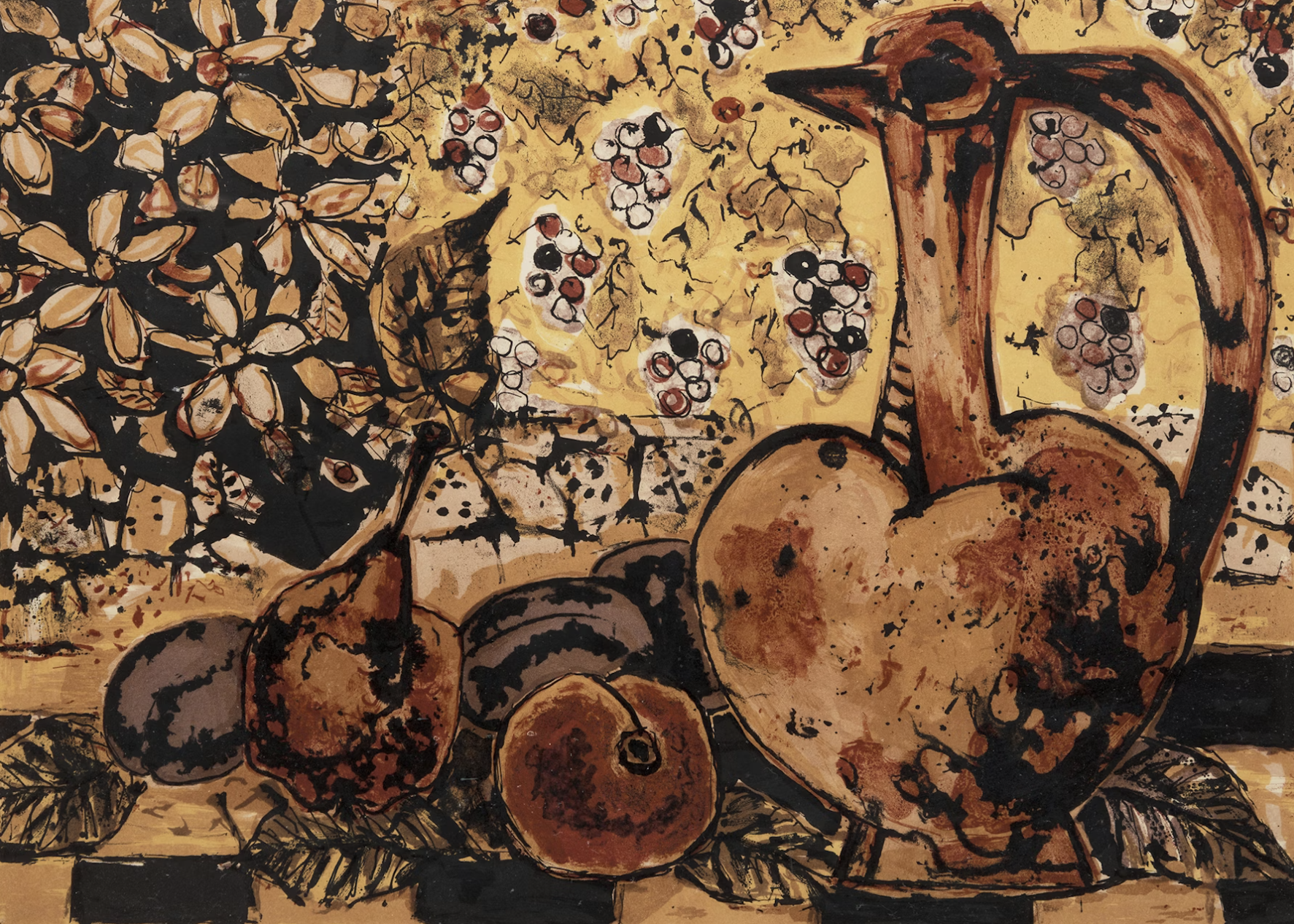 Paul Vanier Beaulieu - Still Life with Jug and Fruit (1956)