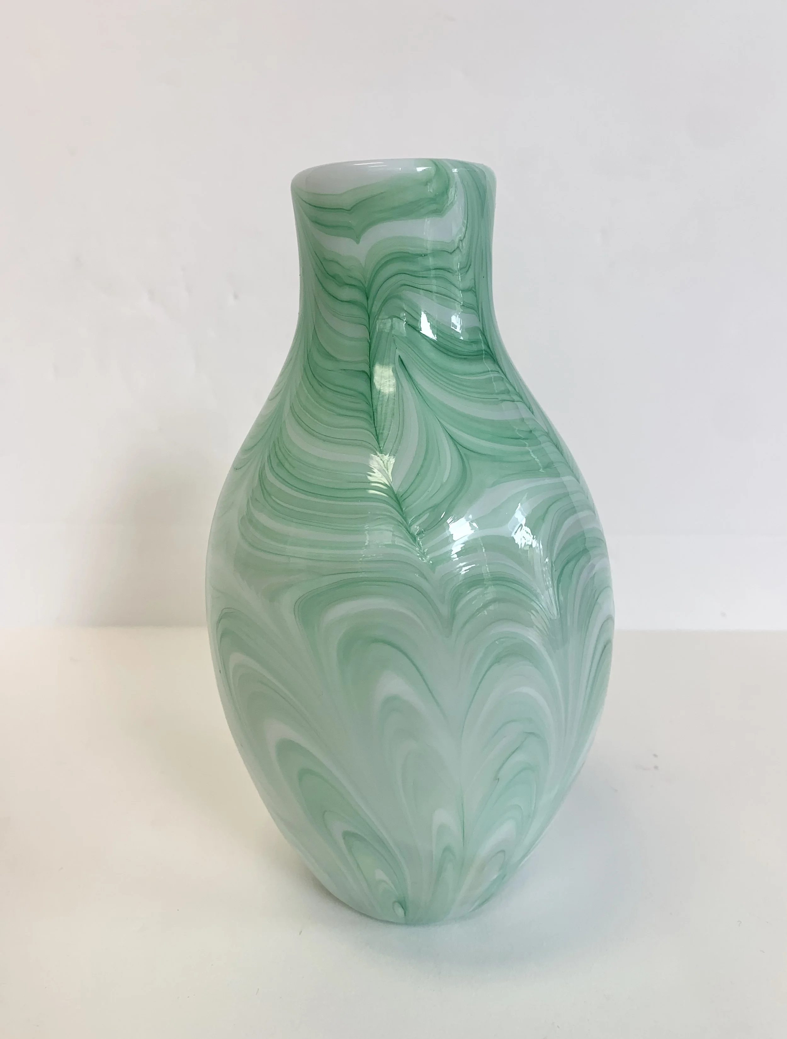 Martin Demaine - Opaque Green Swirl Vase (1975)