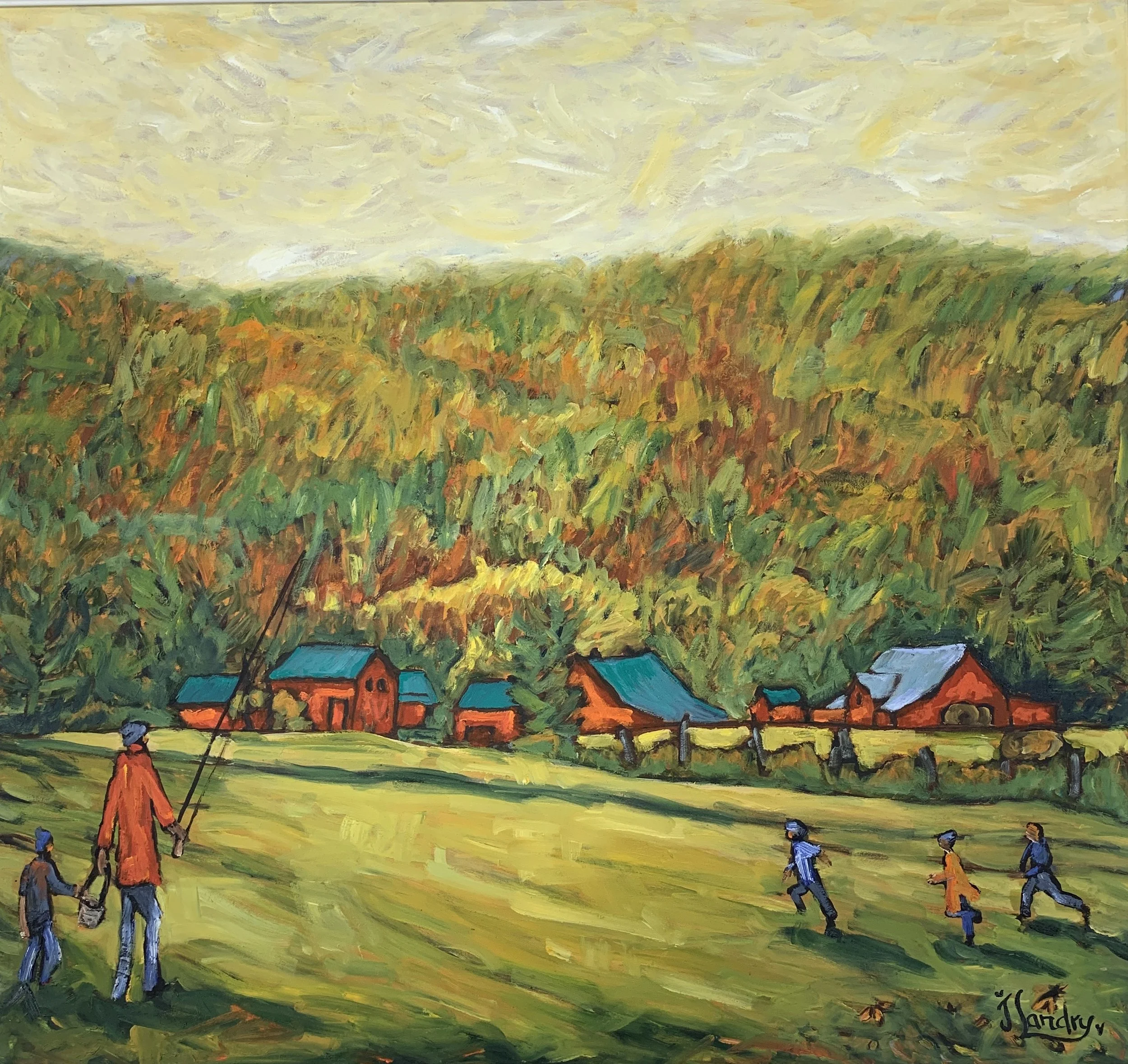 Johane Landry - Respirer La paix (#AR59), oil on board, 21 x 23, framed, $1300.JPG