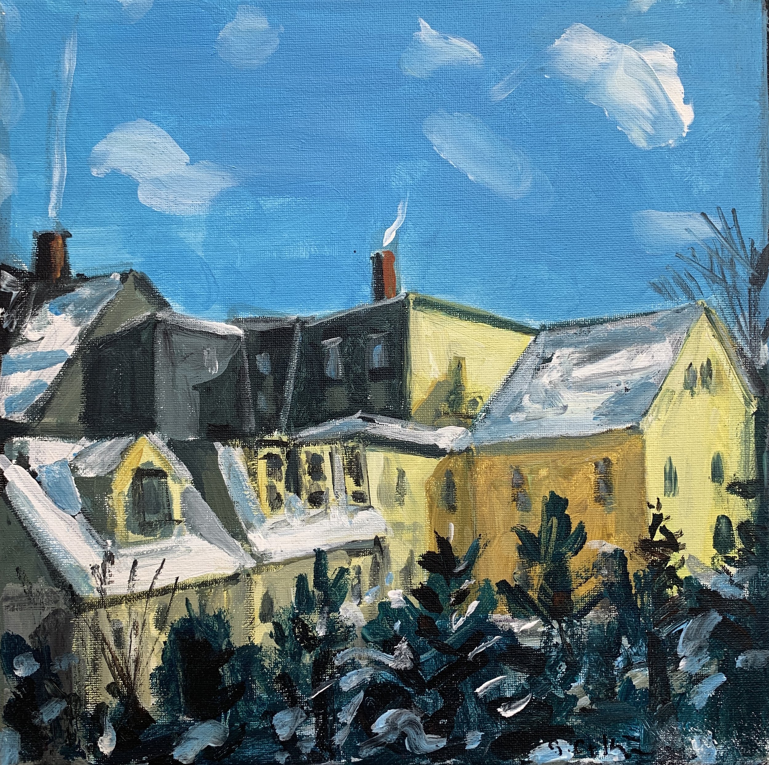 Gerald Collins - Untitled (Houses in Winter)