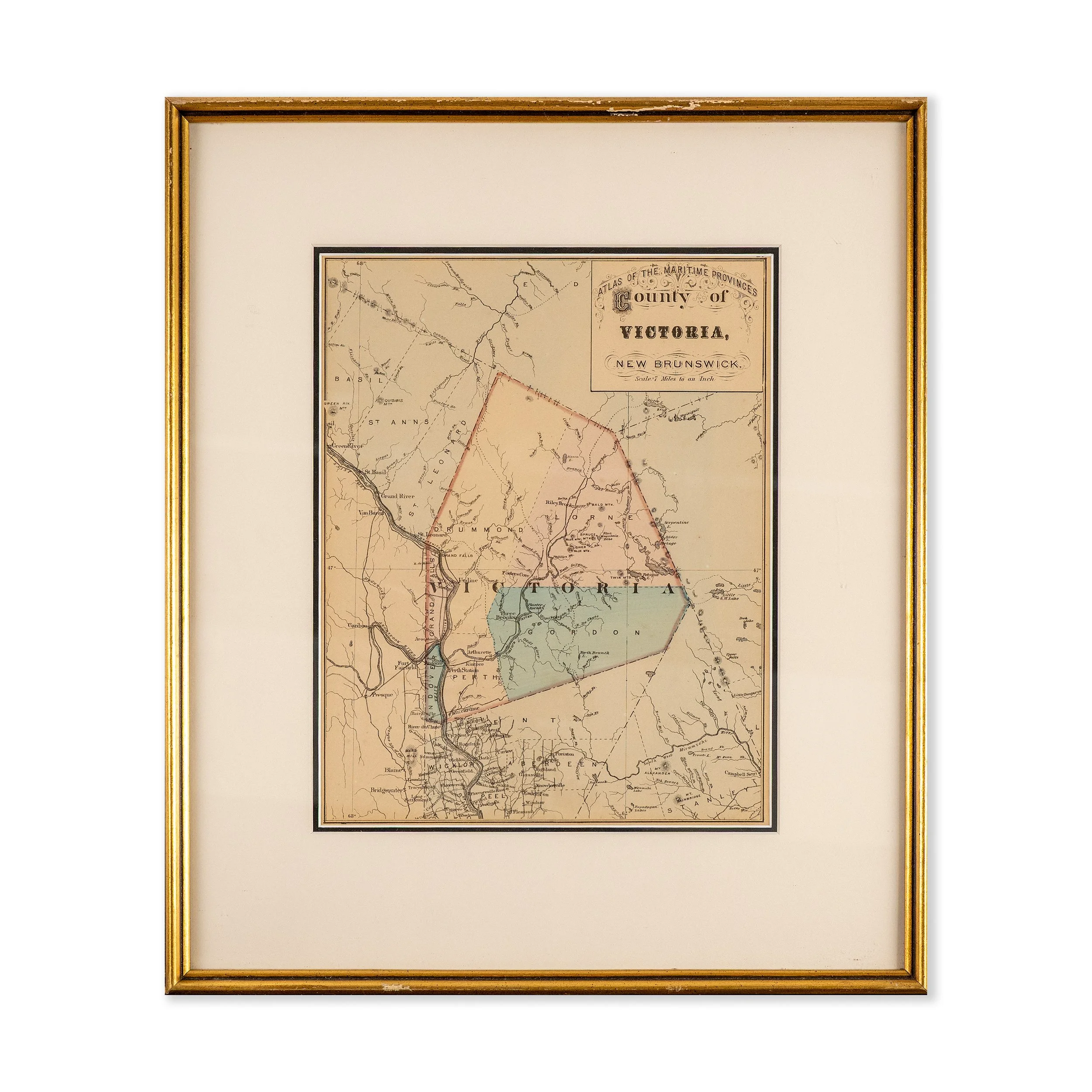 A.D. & W. B. Roe - County of Victoria, New Brunswick, Saint John, 1878, Hand coloured engraving, 14 x 11 in, 22 x 19 in frame,  $225 (jones - lot 341).jpg