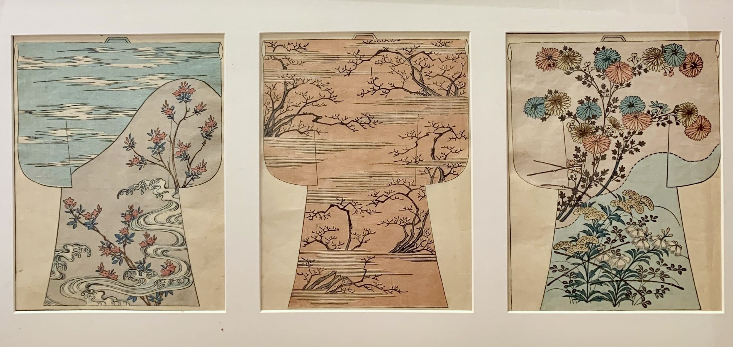 Kichirobei Yamanaka - Three Kimono Studies, 8.3 x 10.2 inches, late 19th century, framed, $400.jpg