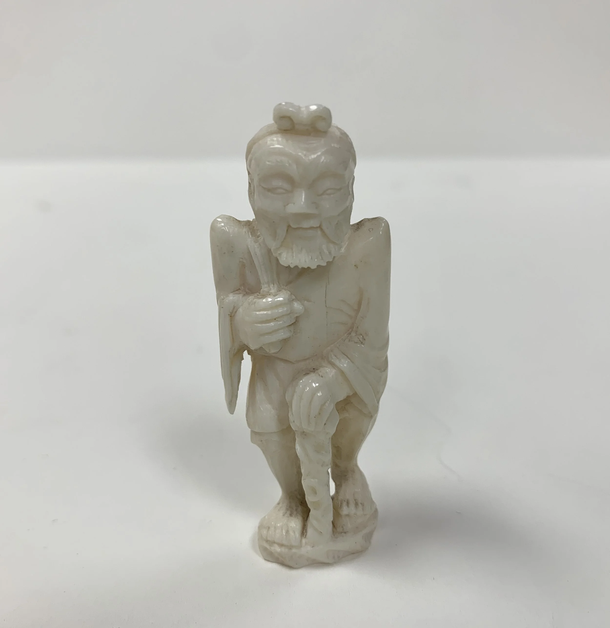 Old Man with Cane-Ivory Netsuke