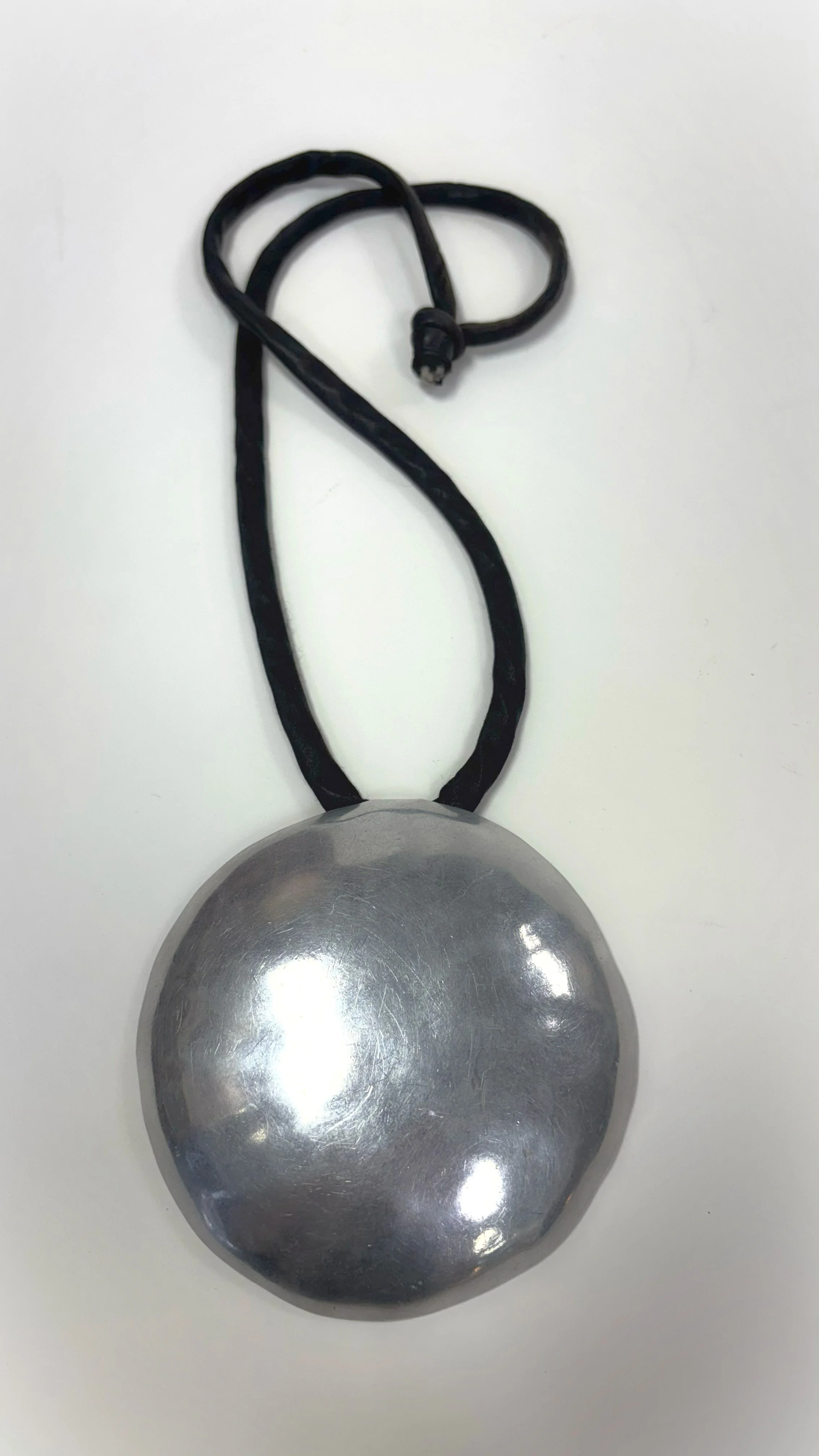 Chris Den Blaker - Rare Hand Forged Aluminum Disc Pendant (circa 1970's)