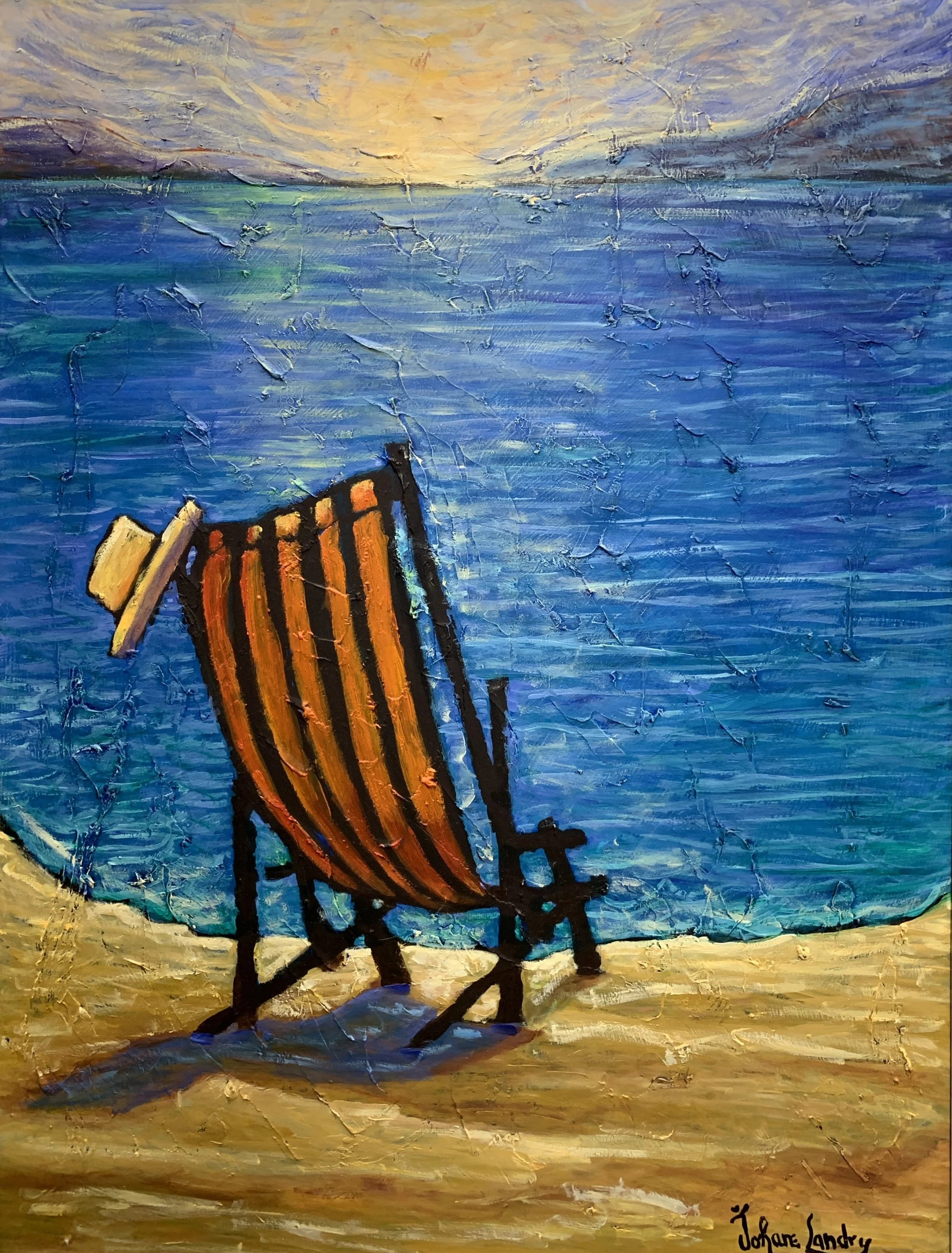 Johane Landry - A Moi les Vacances (#AB36), oil on masonite, 18 x 24, framed, $1100.jpg