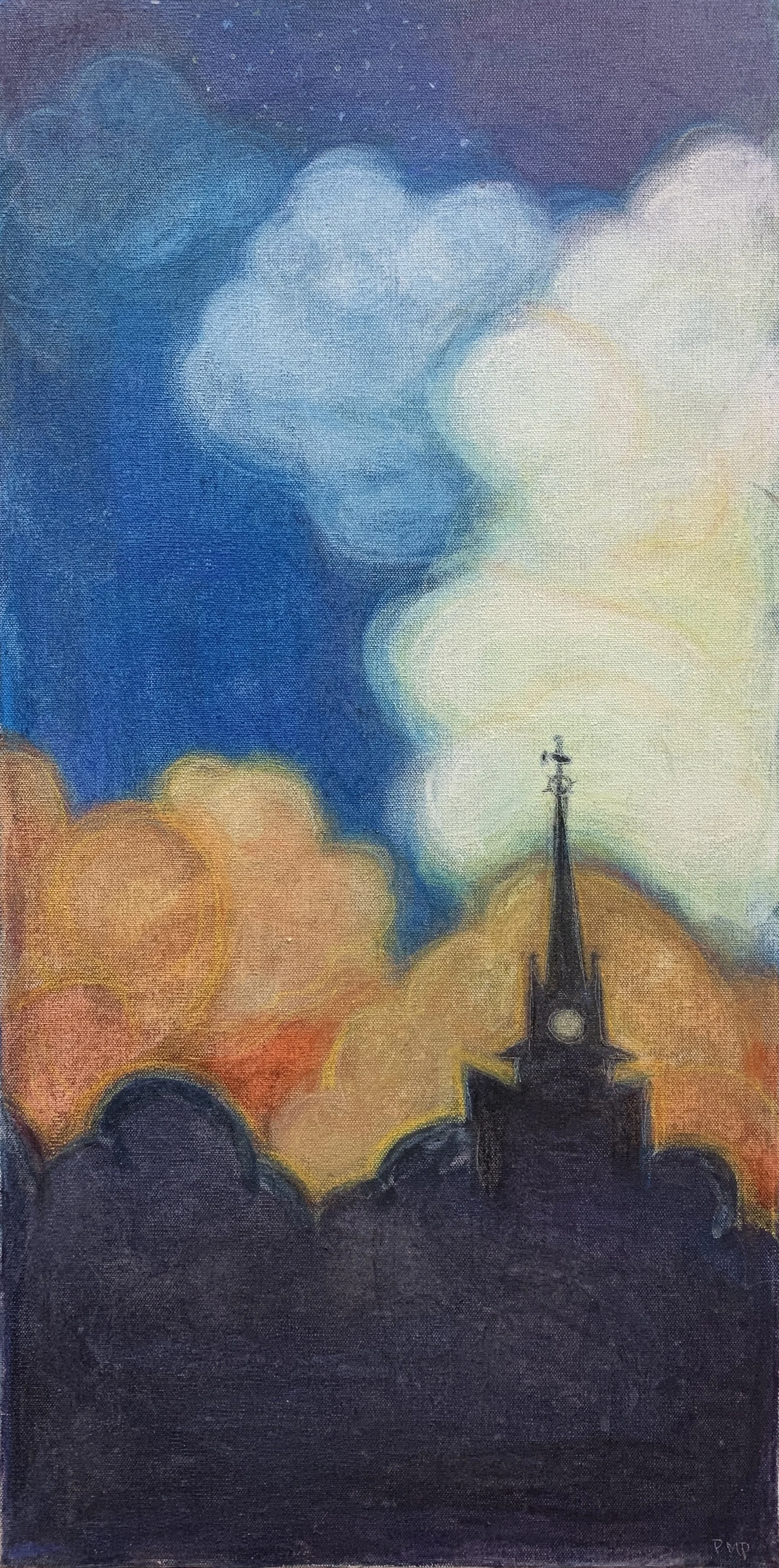 Pamela Marie Pierce -Untitled (Saint John Skyline with Church)