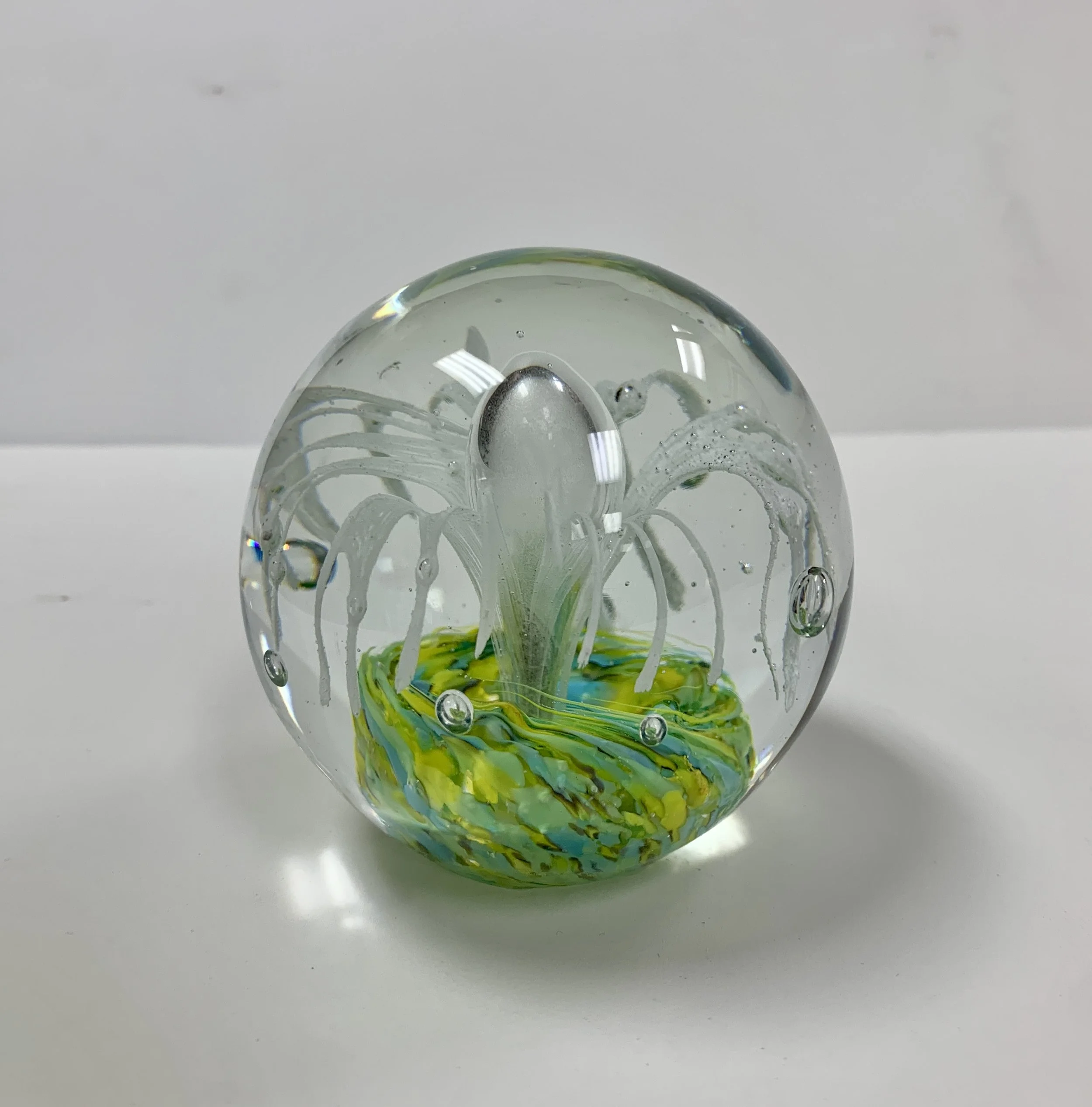 Mid-Century Murano Glass Flower Paperwight, 3 inch (d) x 3 inch (h) , $75 (Key-  Invoice 73994 Lot 475).jpg