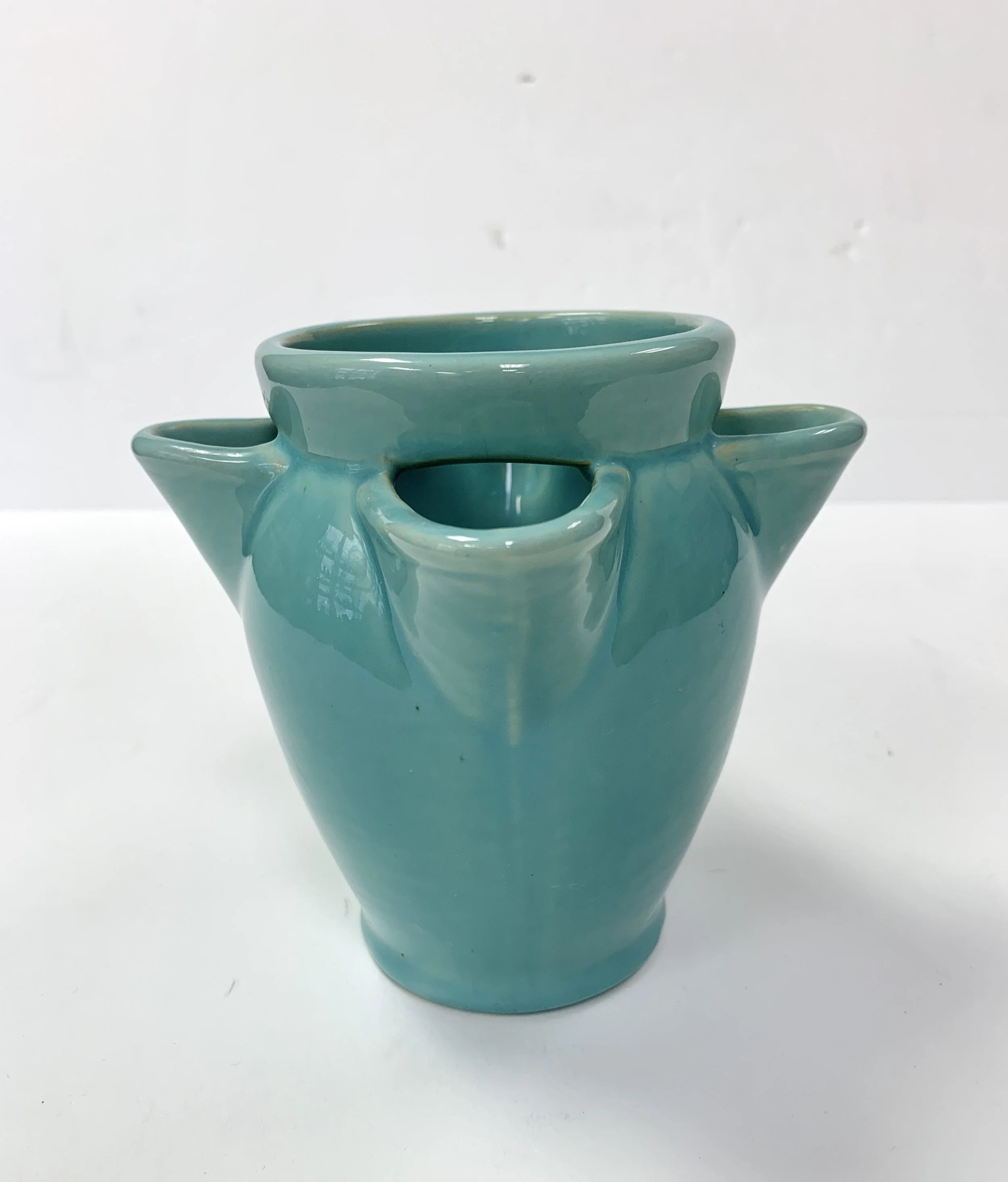 Vintage Small Teal Pottery Planter
