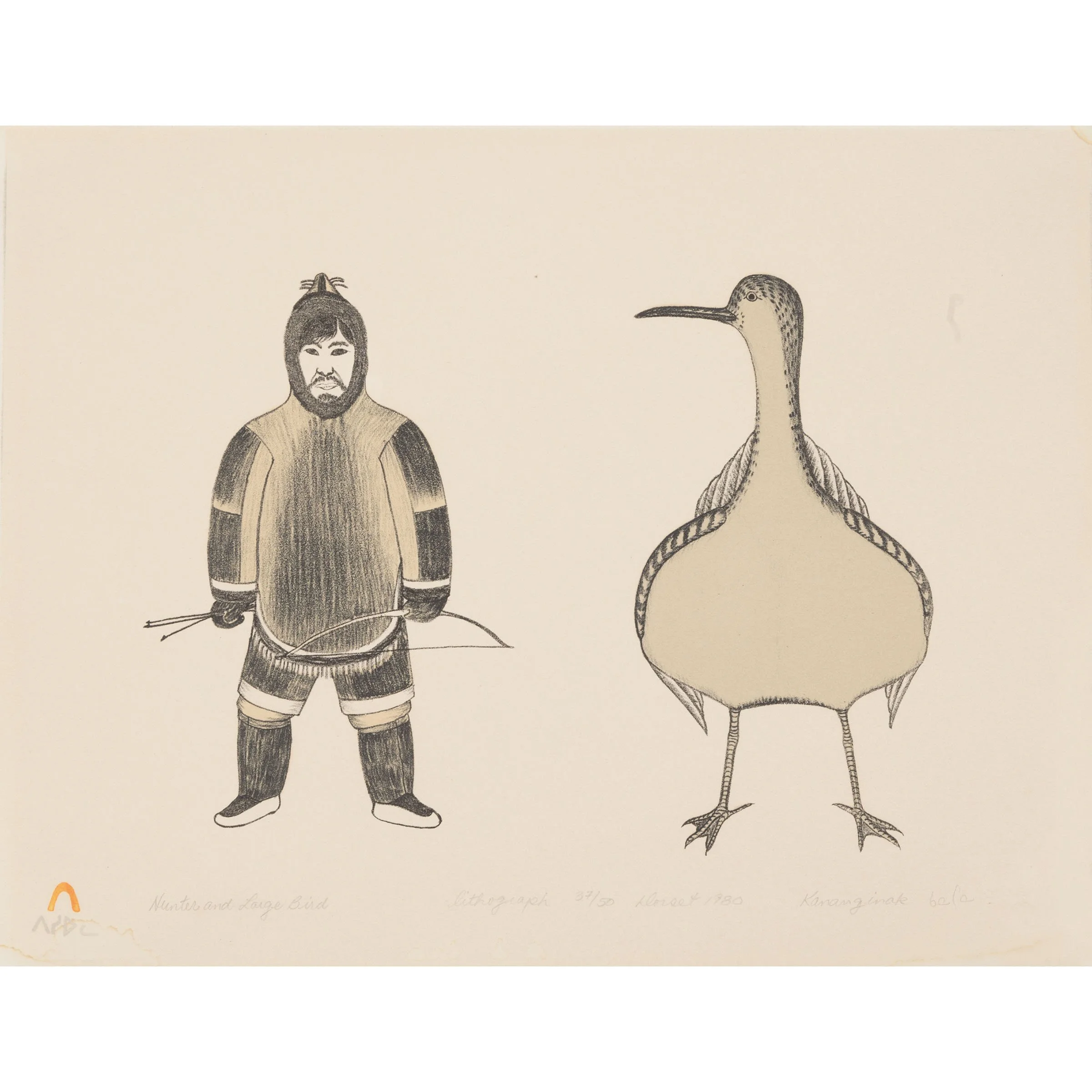 Kananginak Pootoogook - Hunter and Large Bird