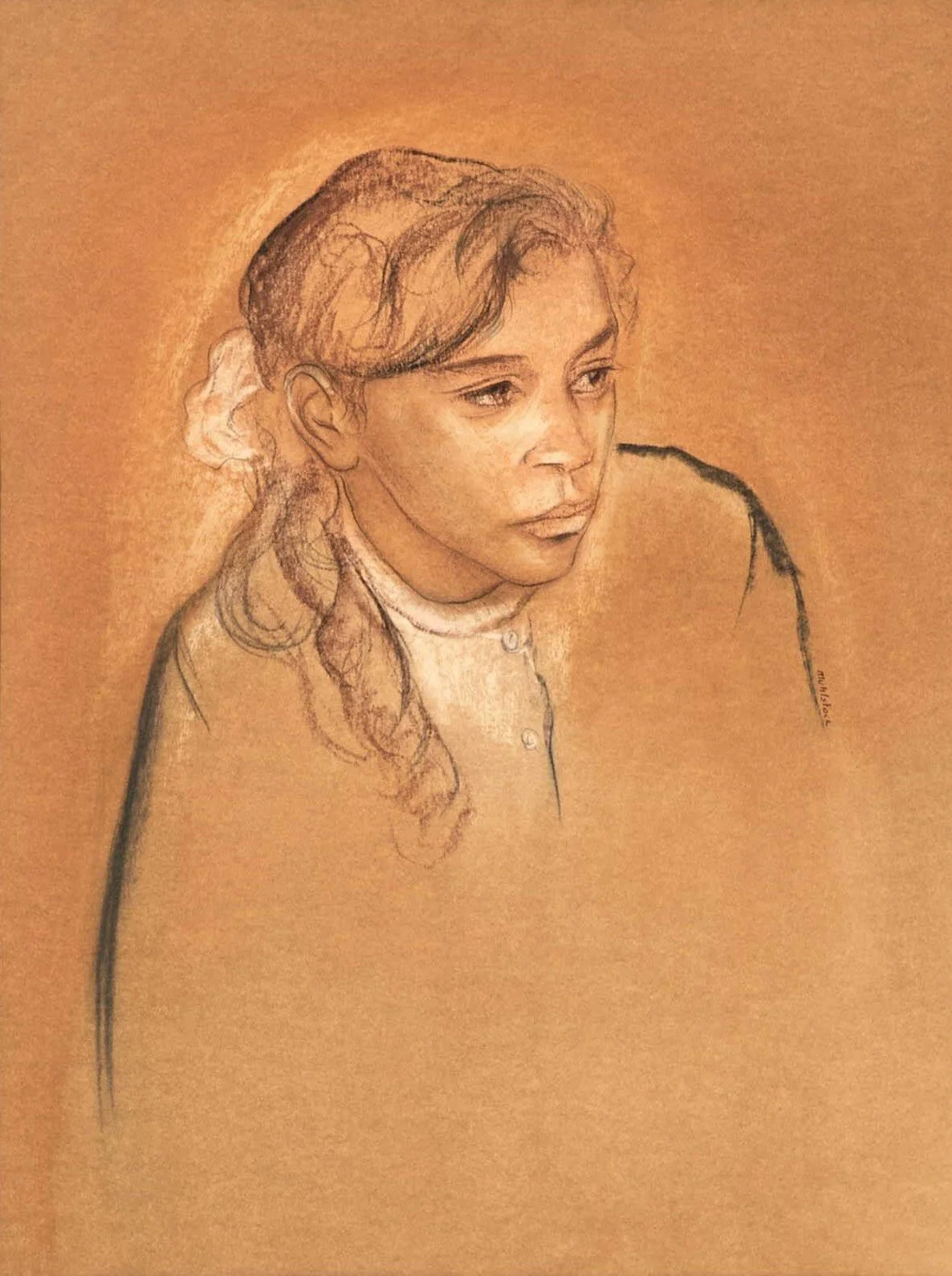 Louis Muhlstock - Portrait of a Young Girl