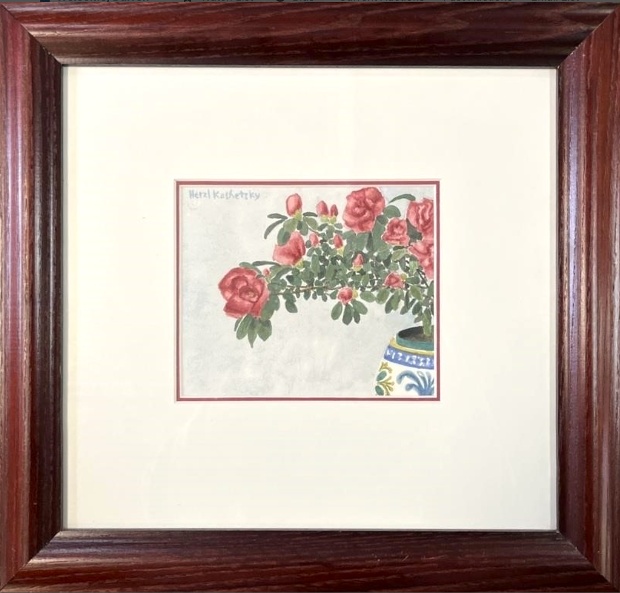 Herzl Kashetsky - Untitled (Pot of Miniature Roses), in frame.png