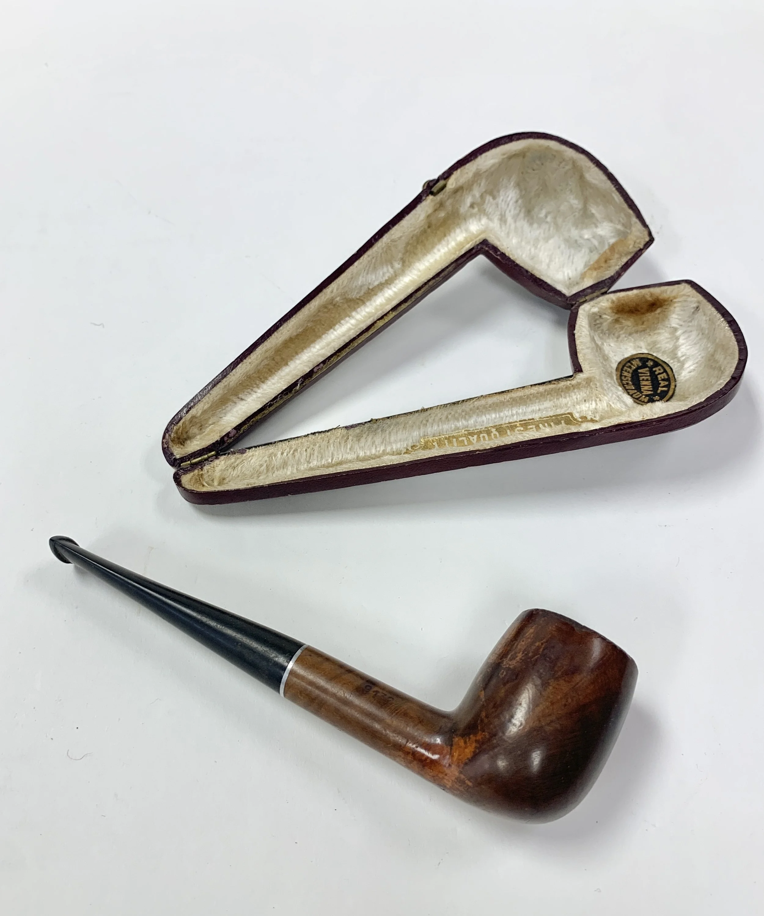 Hardwood Pipe in Austrian Meershaum Fitted Pipe Case