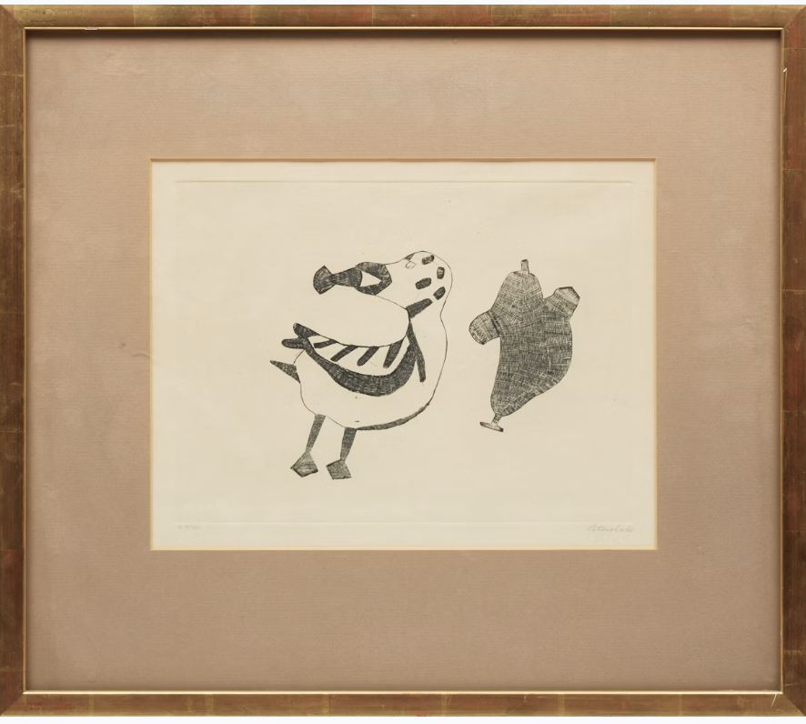 Ashoona Pitseolak-Untitled - Bird Eating Seal (in frame).png