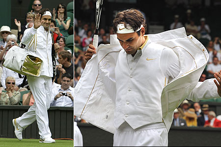 roger federer white jacket